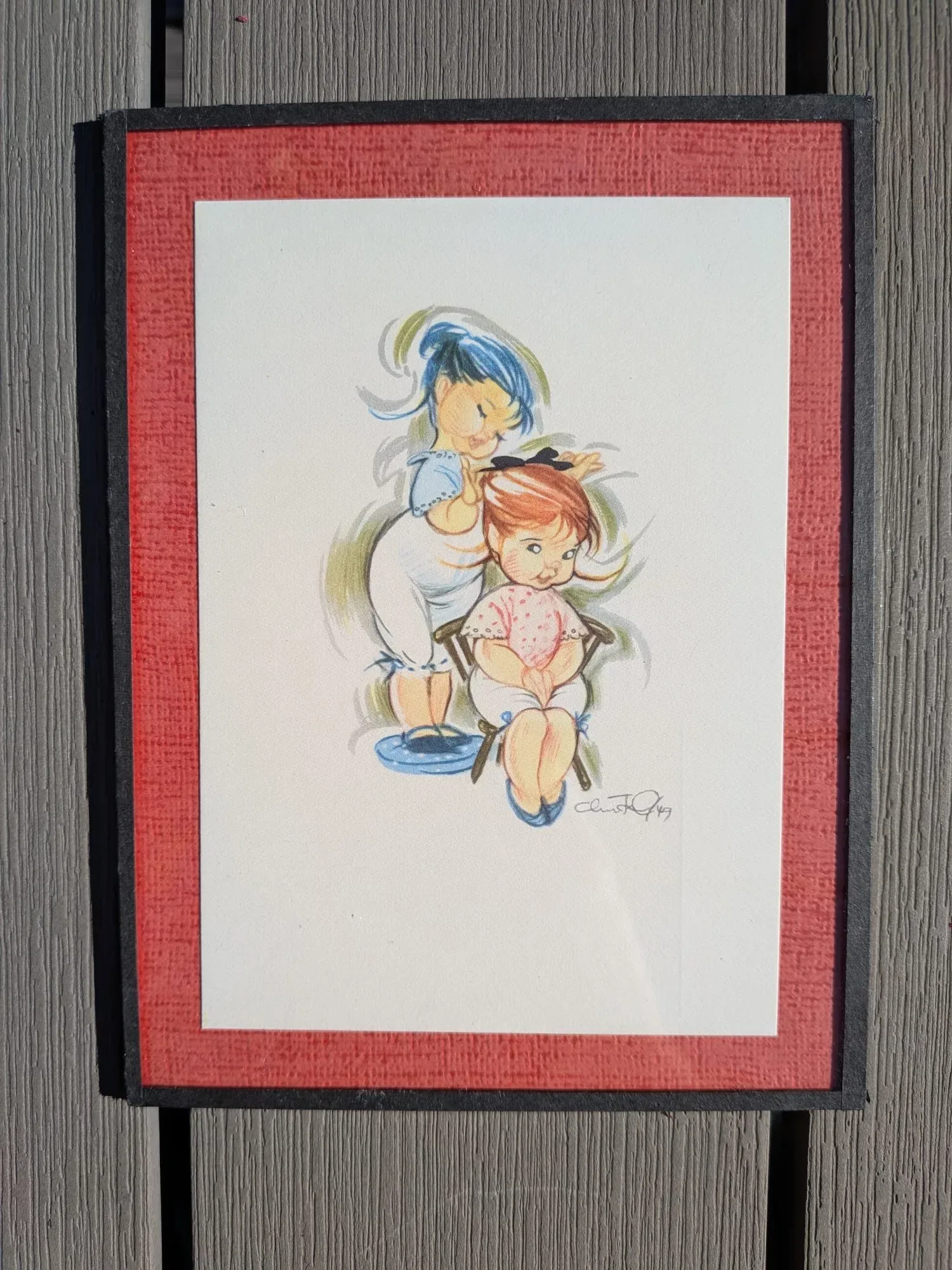 Vintage Christel Drost Illustrationer – Set om Två Barnmotiv från 1969 - Bild 8
