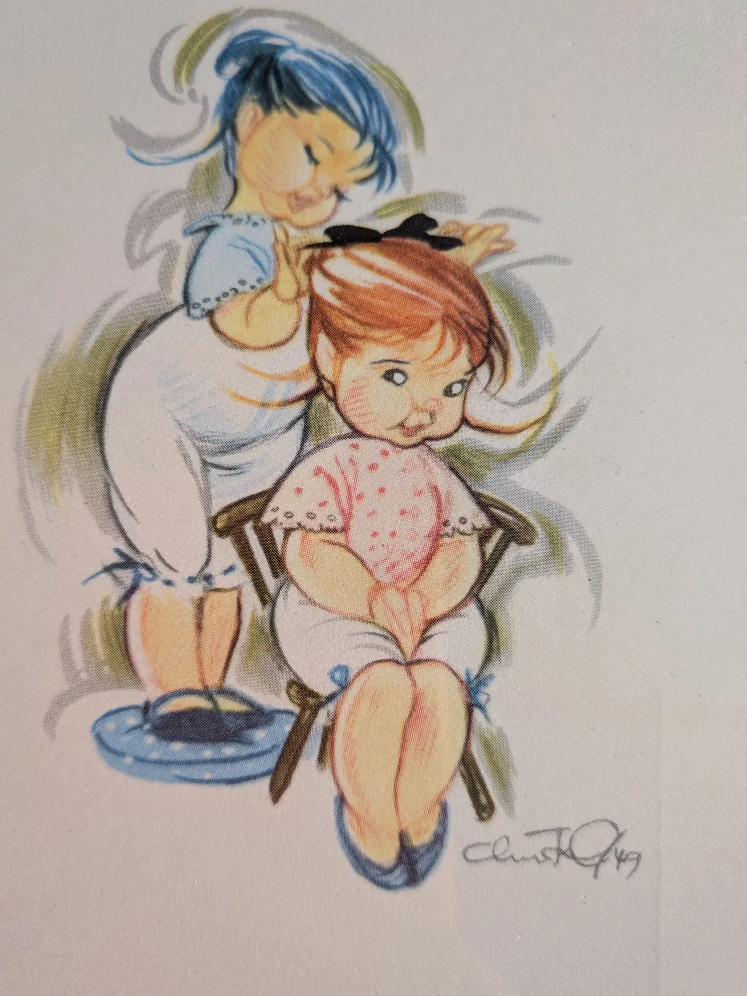 Vintage Christel Drost Illustrationer – Set om Två Barnmotiv från 1969 - Bild 6