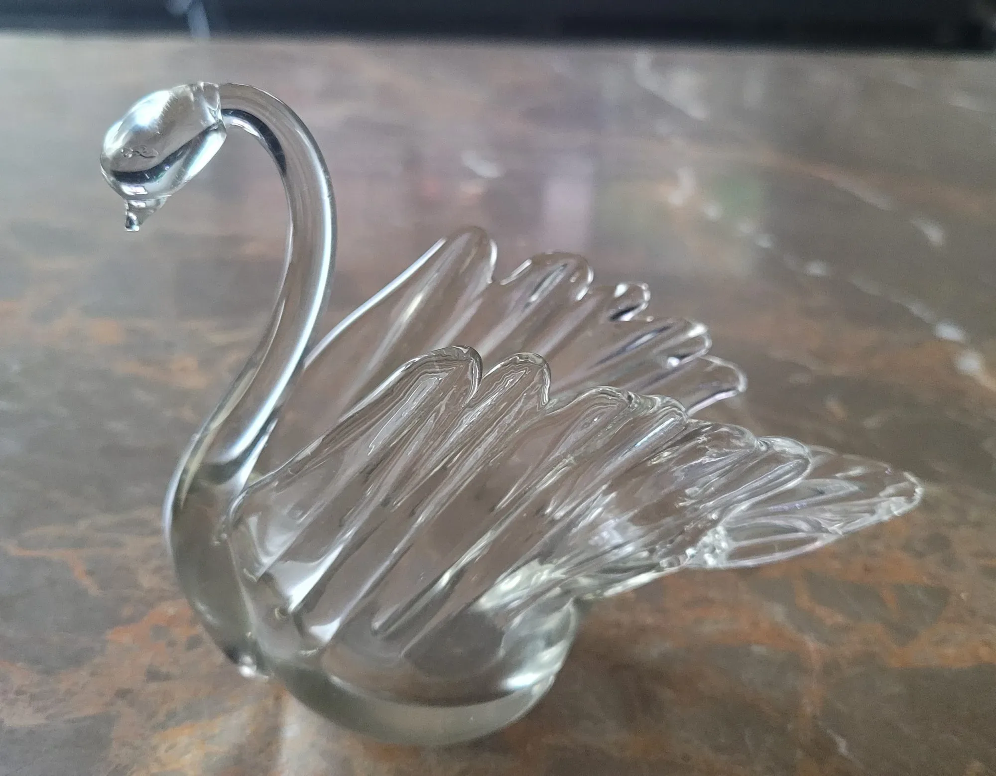 Elegant Glas Svan – Vintage Prydnadsfigur