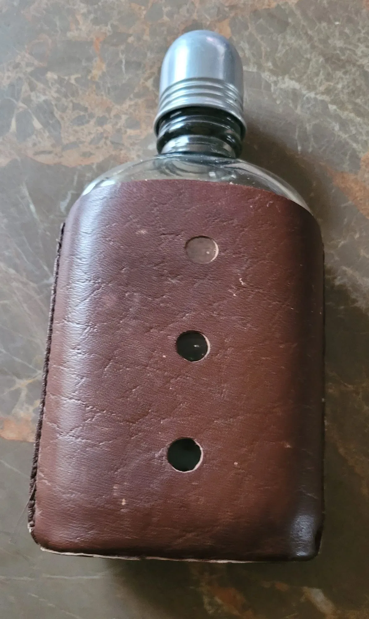 Vintage Plunta i Glas med Avtagbart Läderfodral - Bild 5