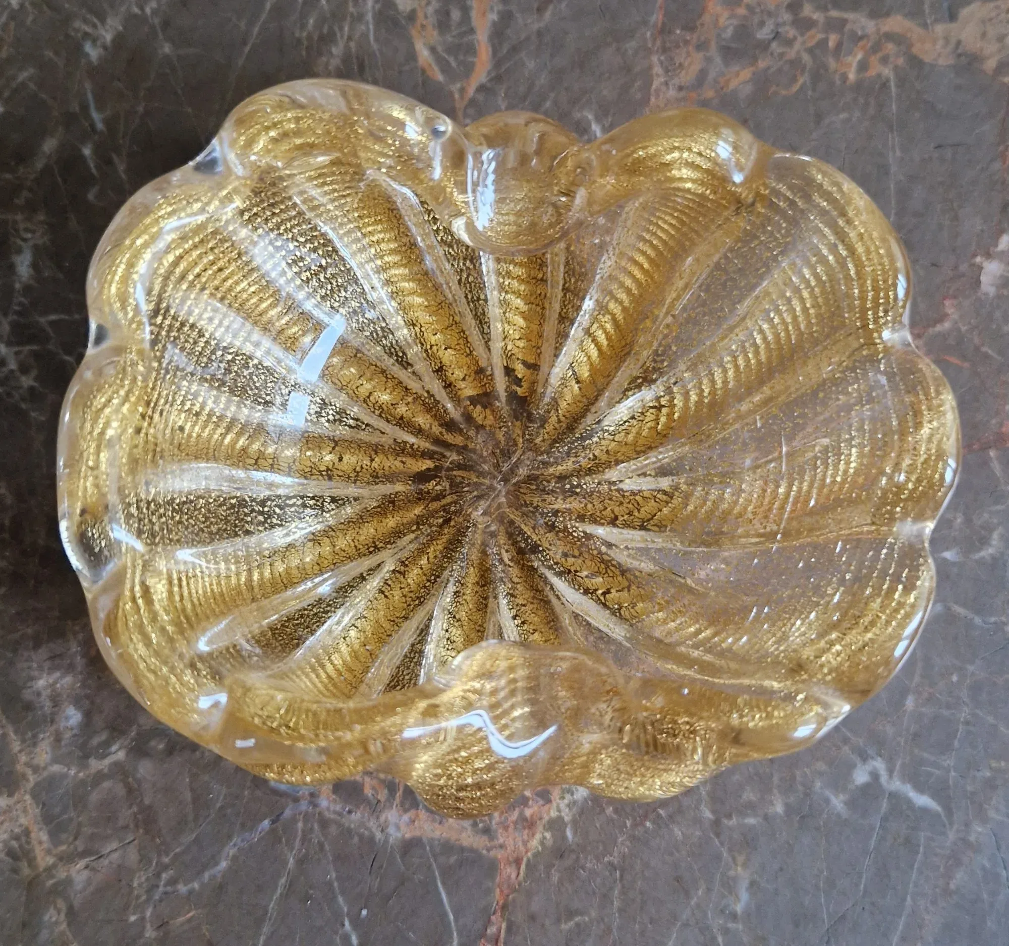 Murano Glasskål med Guldinlägg – Vintage Eleganse - Bild 6
