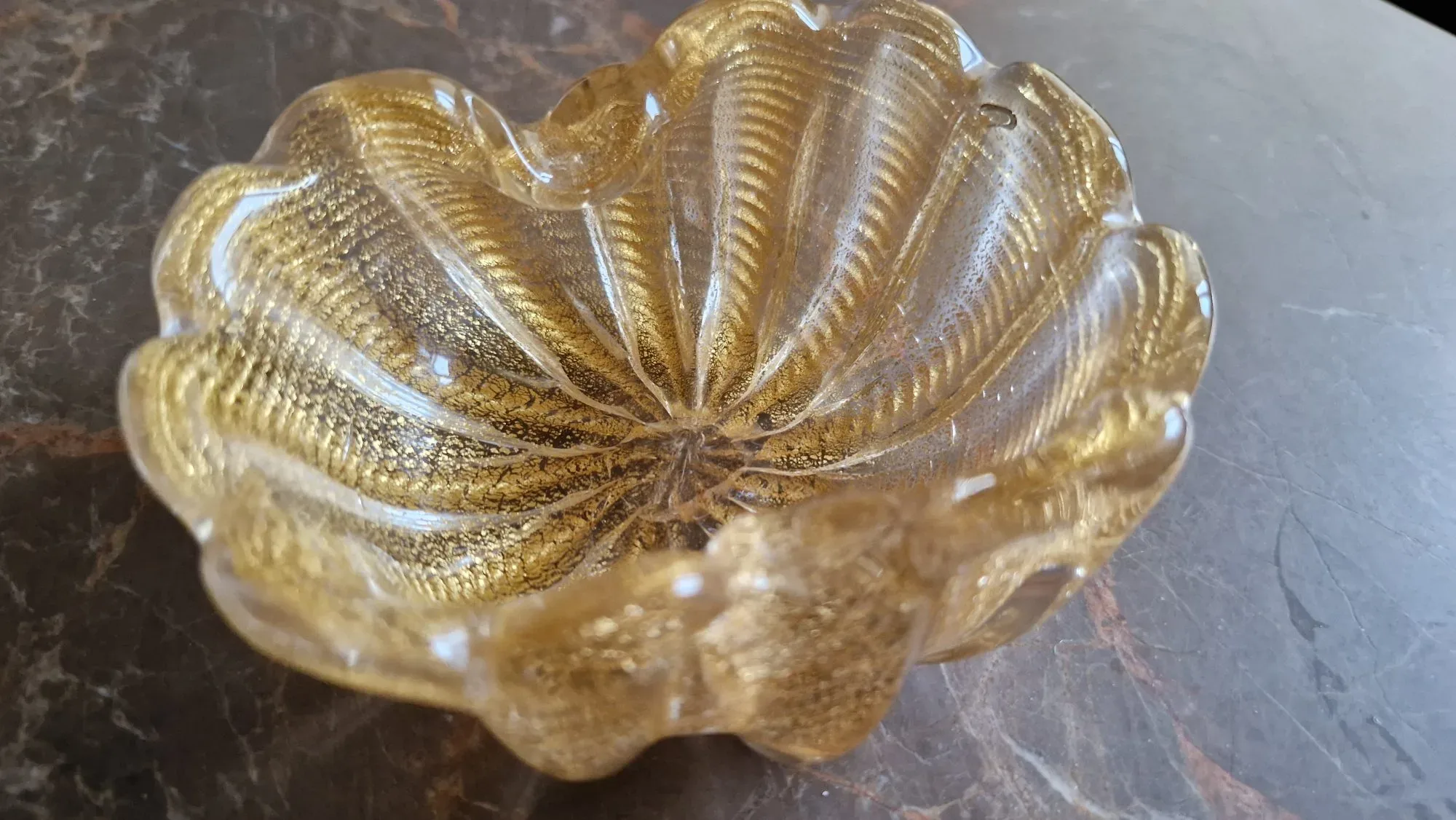 Murano Glasskål med Guldinlägg – Vintage Eleganse - Bild 5