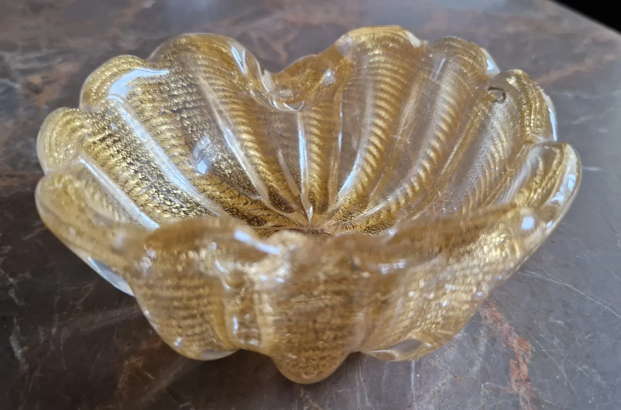 Murano Glasskål med Guldinlägg – Vintage Eleganse - Bild 4