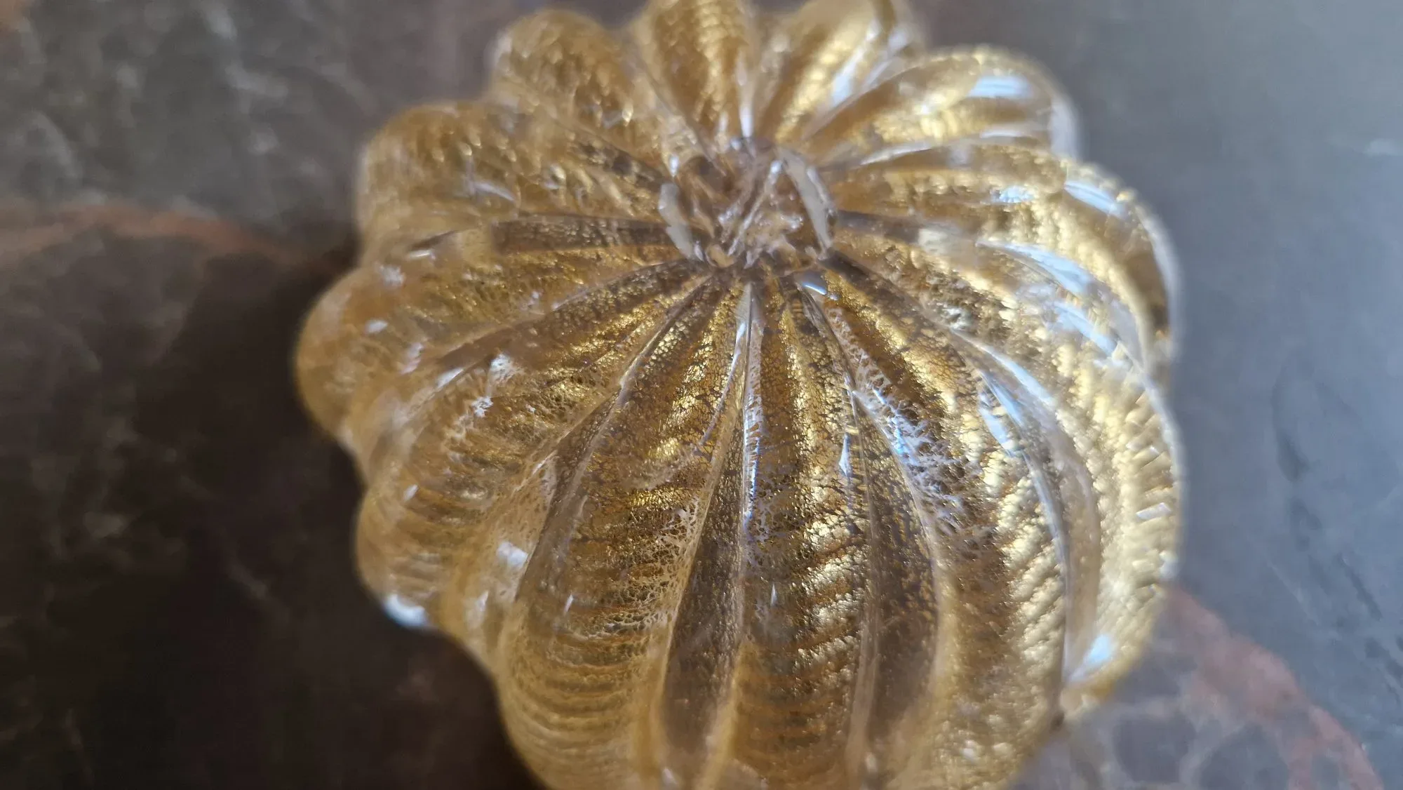 Murano Glasskål med Guldinlägg – Vintage Eleganse - Bild 3