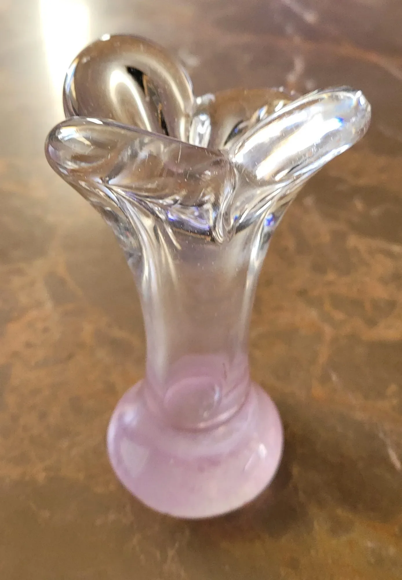 Vintage Glasobjekt med Lila Fot, Blommande Design - Bild 3