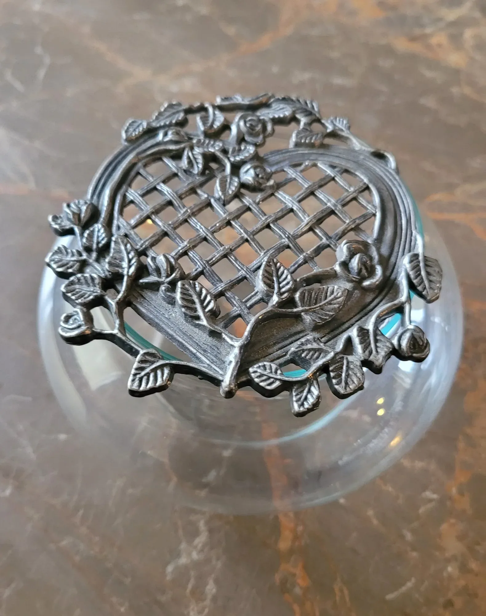 Glass Vase with Romantic Rose Lid