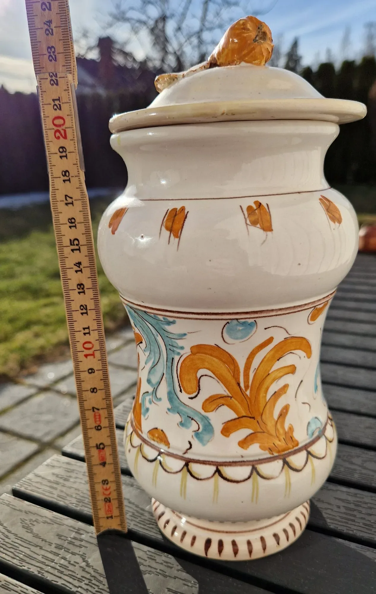 Vintage Handmålad Keramikburk med Lock - Bild 8