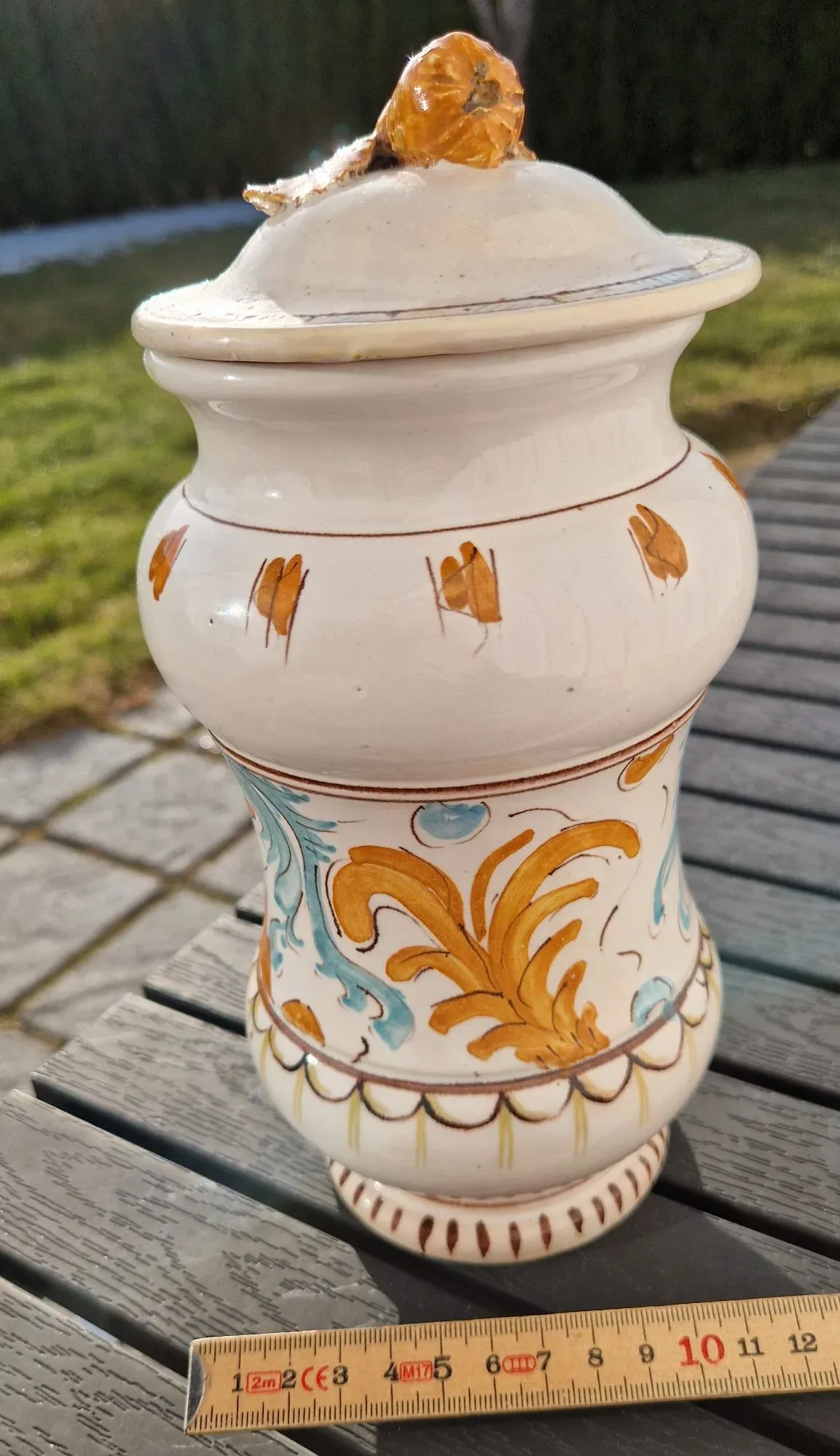 Vintage Handmålad Keramikburk med Lock - Bild 7