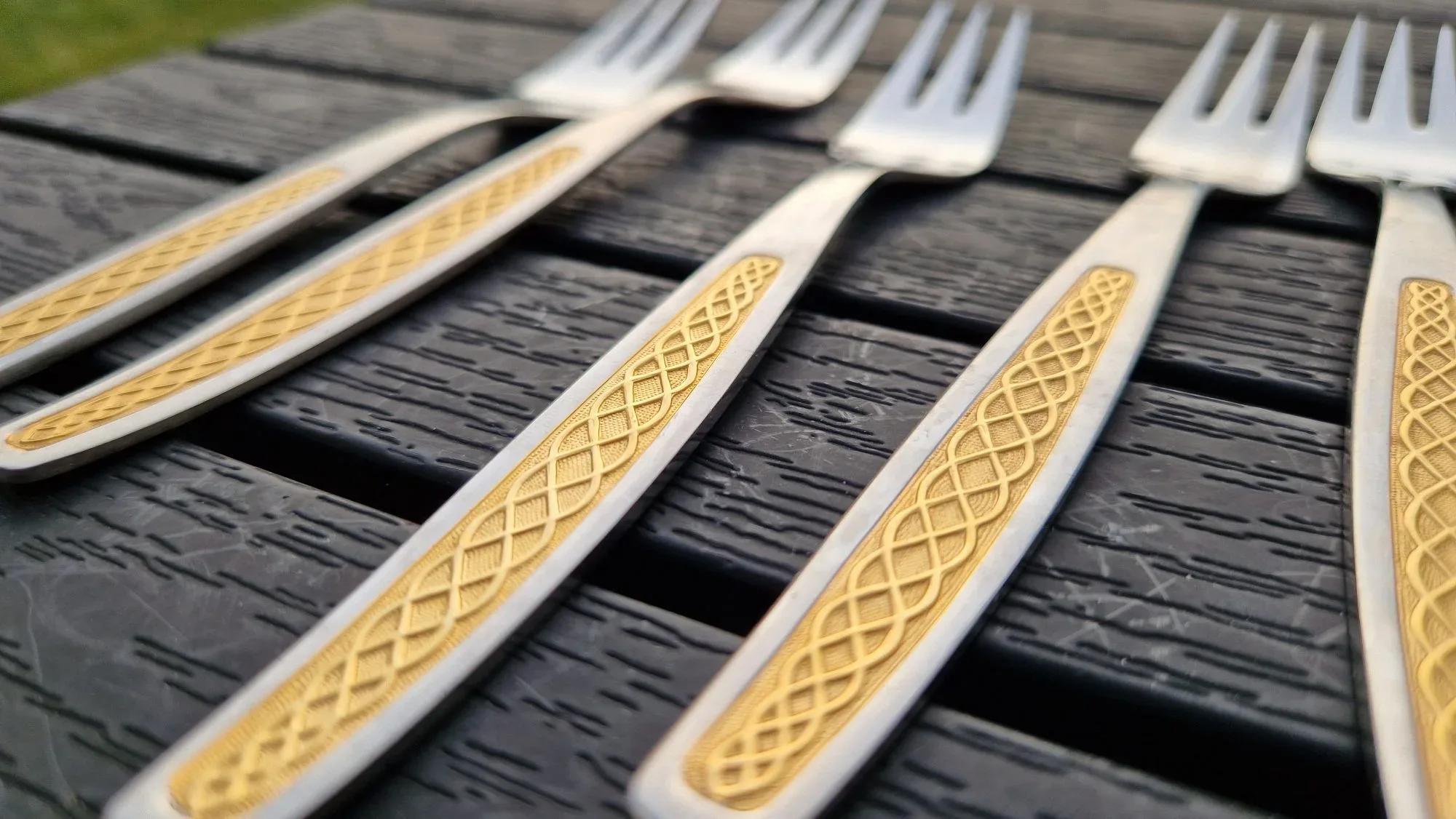 Nilsjohan Guldi Pastry Forks, Set of 4 in Original Box - Image 5