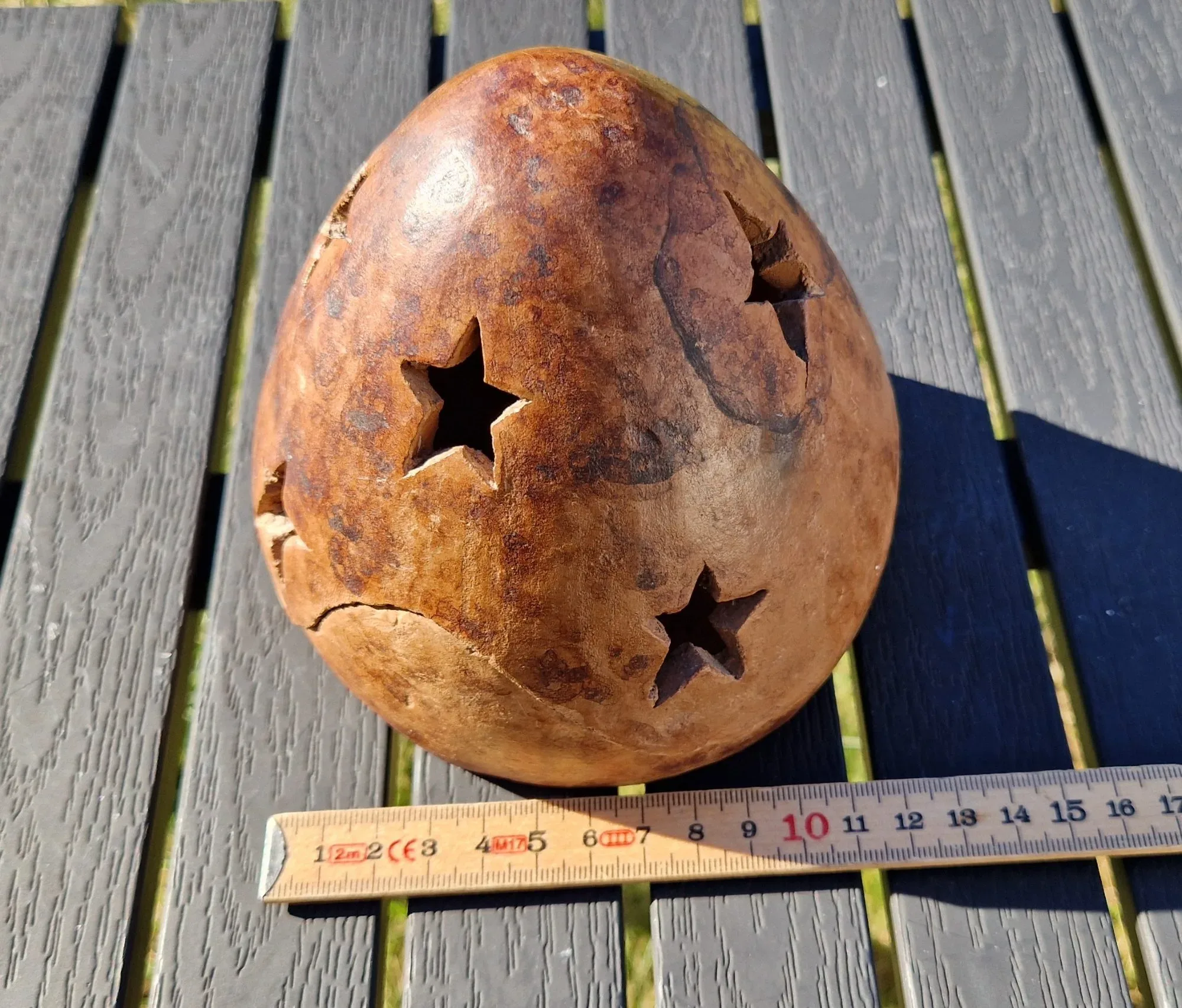 Rustic Gourd Lantern with Star Cutouts - Image 6