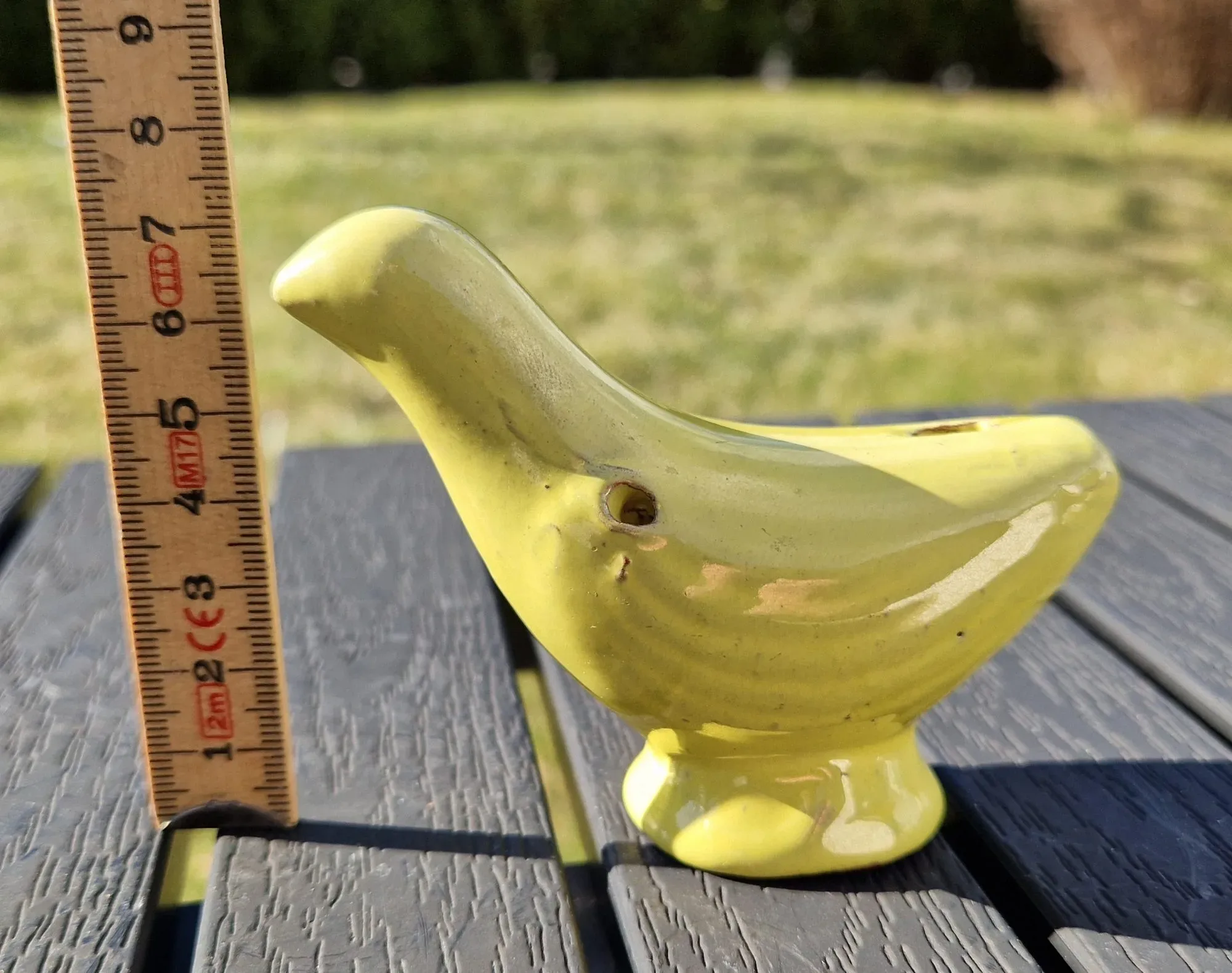 Vintage Keramikfågel Vattenvissla – Solgul Charm - Bild 6