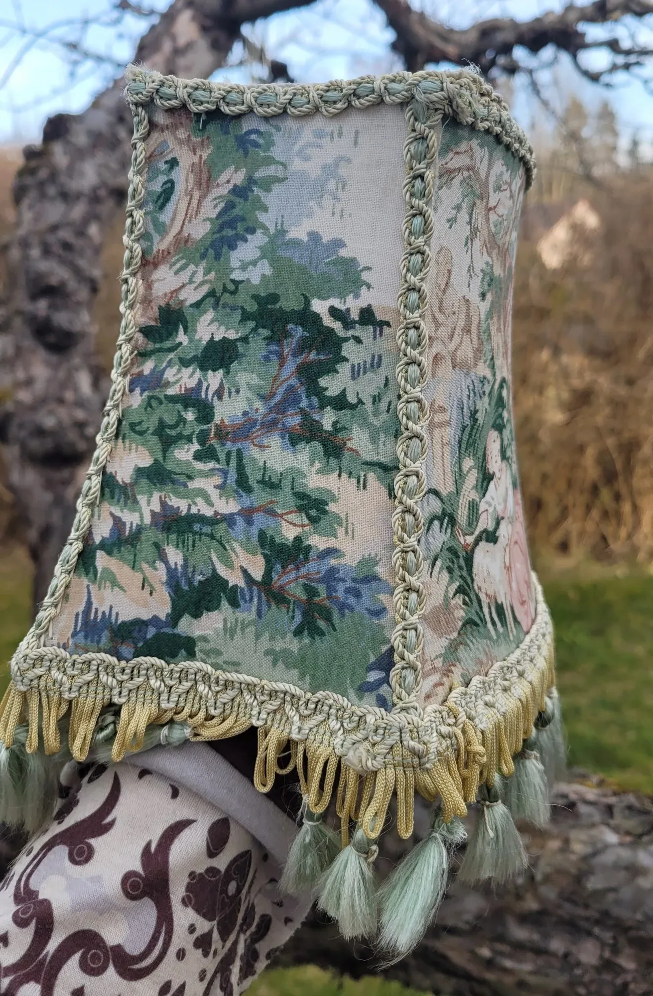 Vintage Lampskärm med Romantiskt Toile-motiv