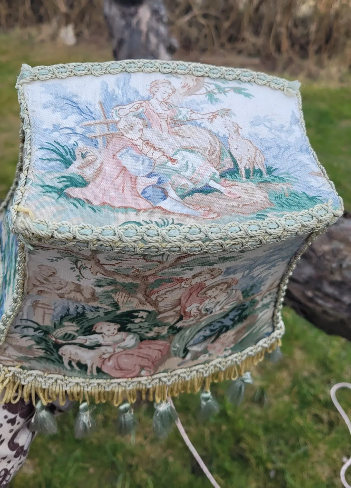 Vintage Lampskärm med Romantiskt Toile-motiv - Bild 6