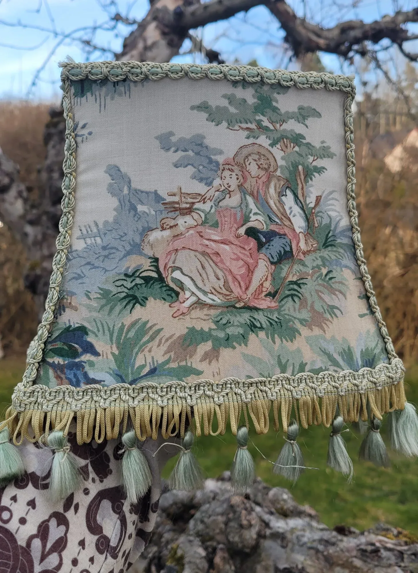 Vintage Lampskärm med Romantiskt Toile-motiv - Bild 5
