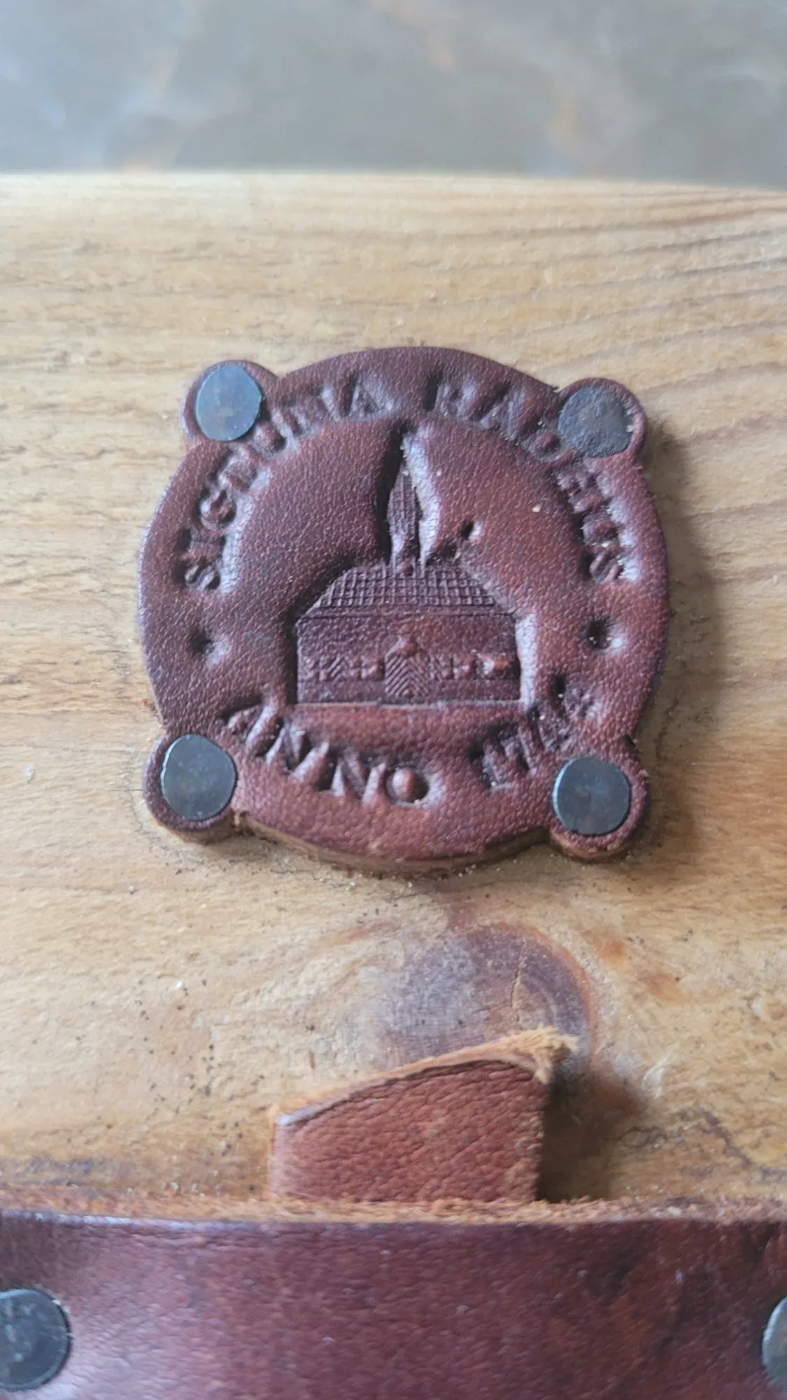 Unique Handmade Wooden Box with Sigtuna Town Hall Motif and Medallion - Image 9