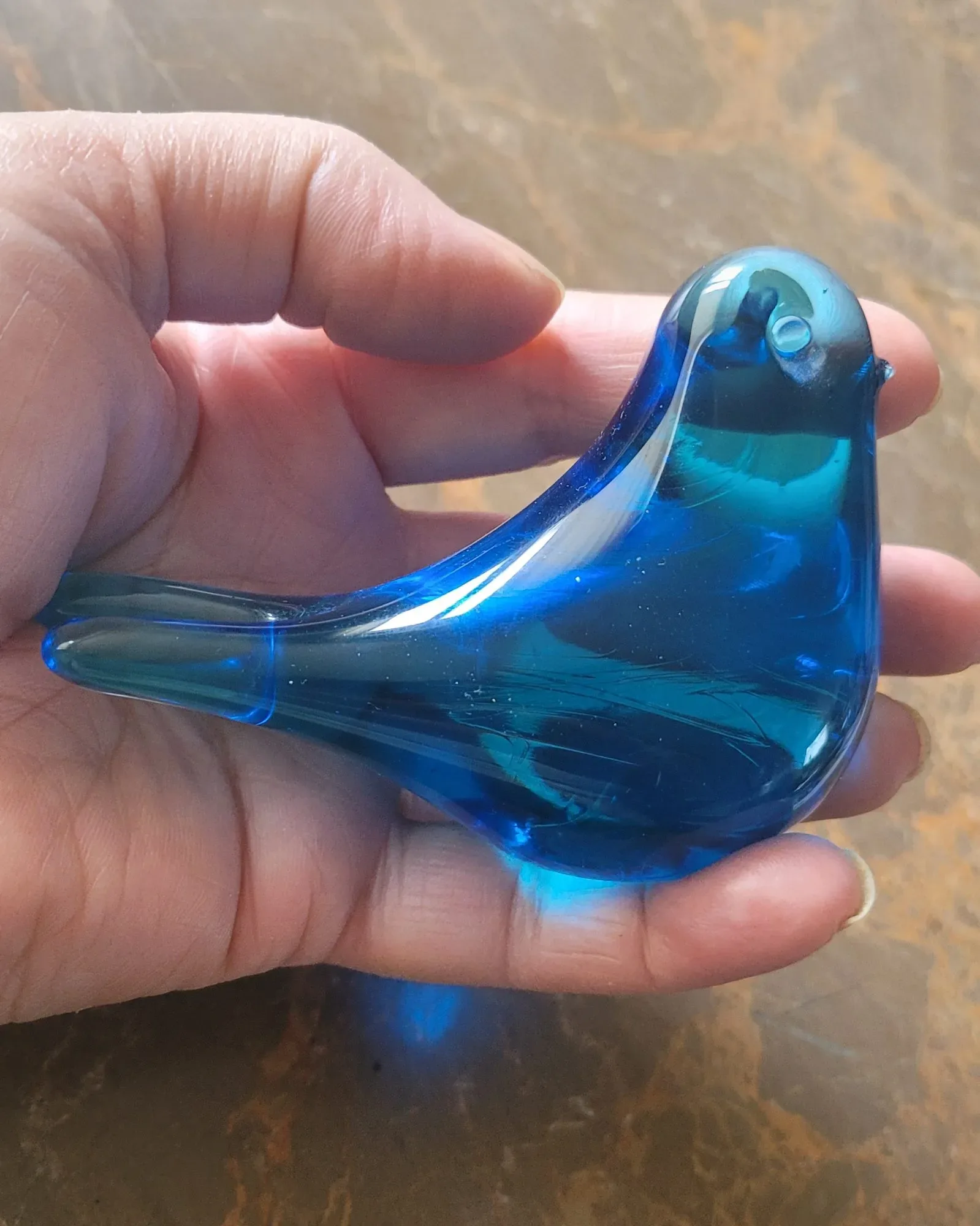 Beautiful Blue Glass Bird – Art Glass Figurine - Image 5