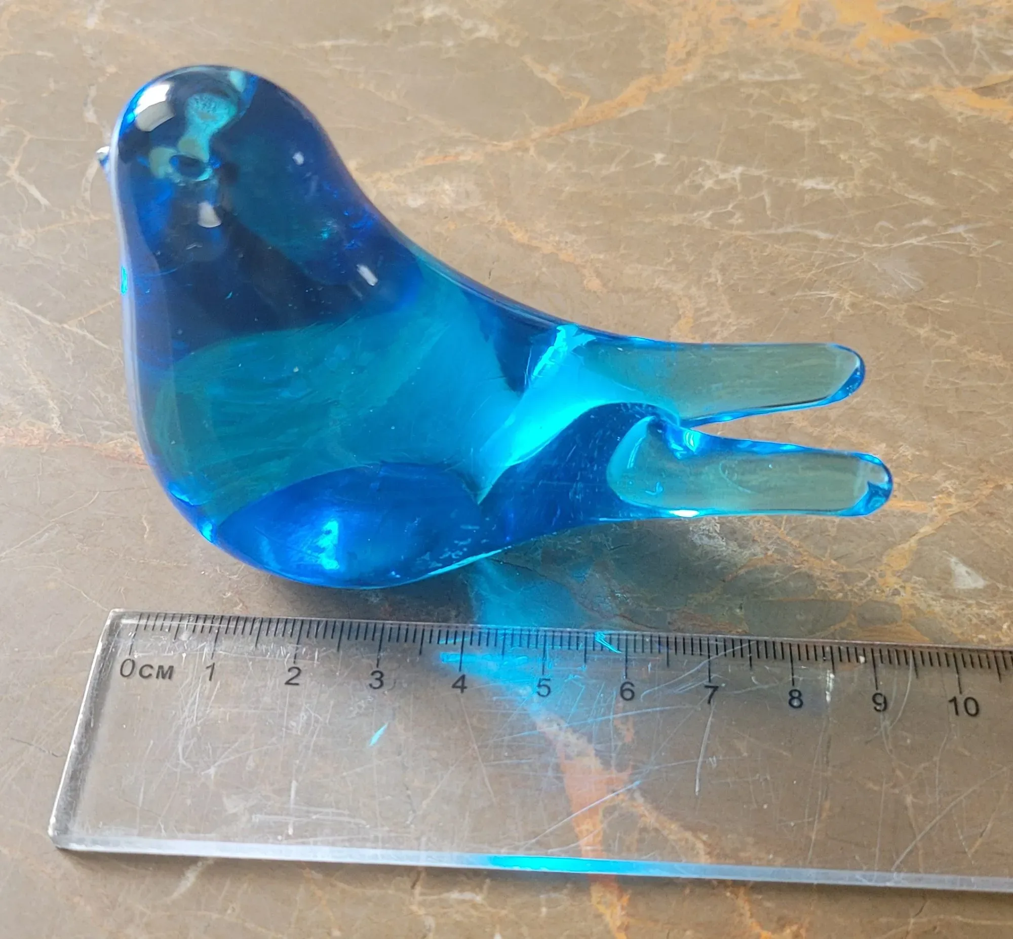 Beautiful Blue Glass Bird – Art Glass Figurine - Image 3