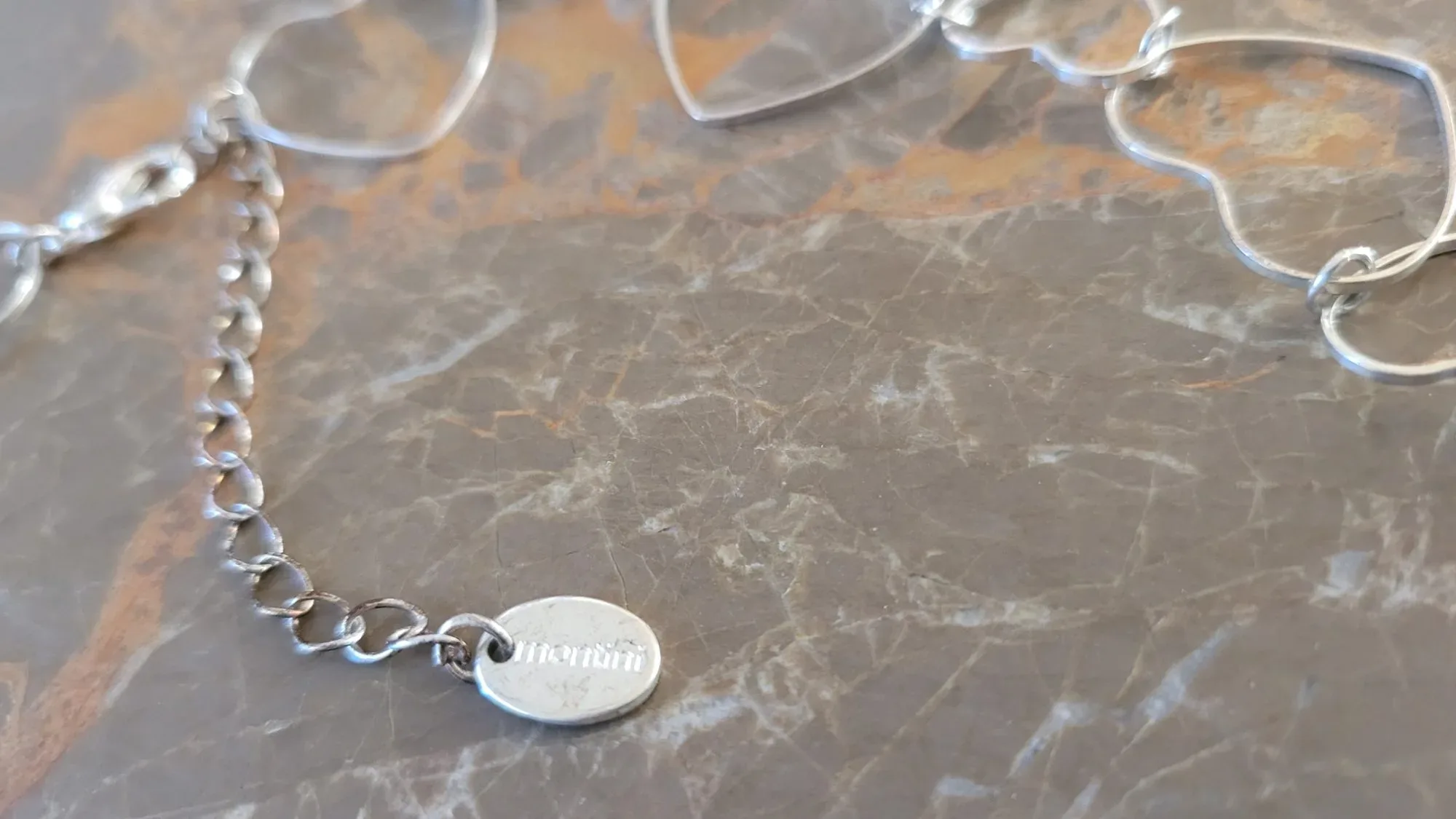 Mimonini Halsband med Hjärtan – Silverfärgat Vintage - Bild 2