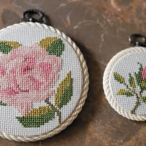 Vintage Rose Embroideries, Wall Decor – Set of 2