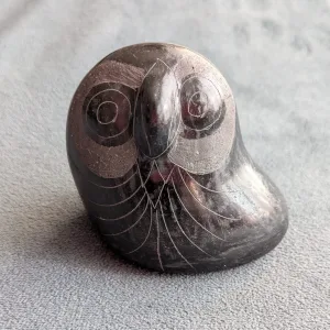Vintage Stone Owl from Mexico, Signed Silva