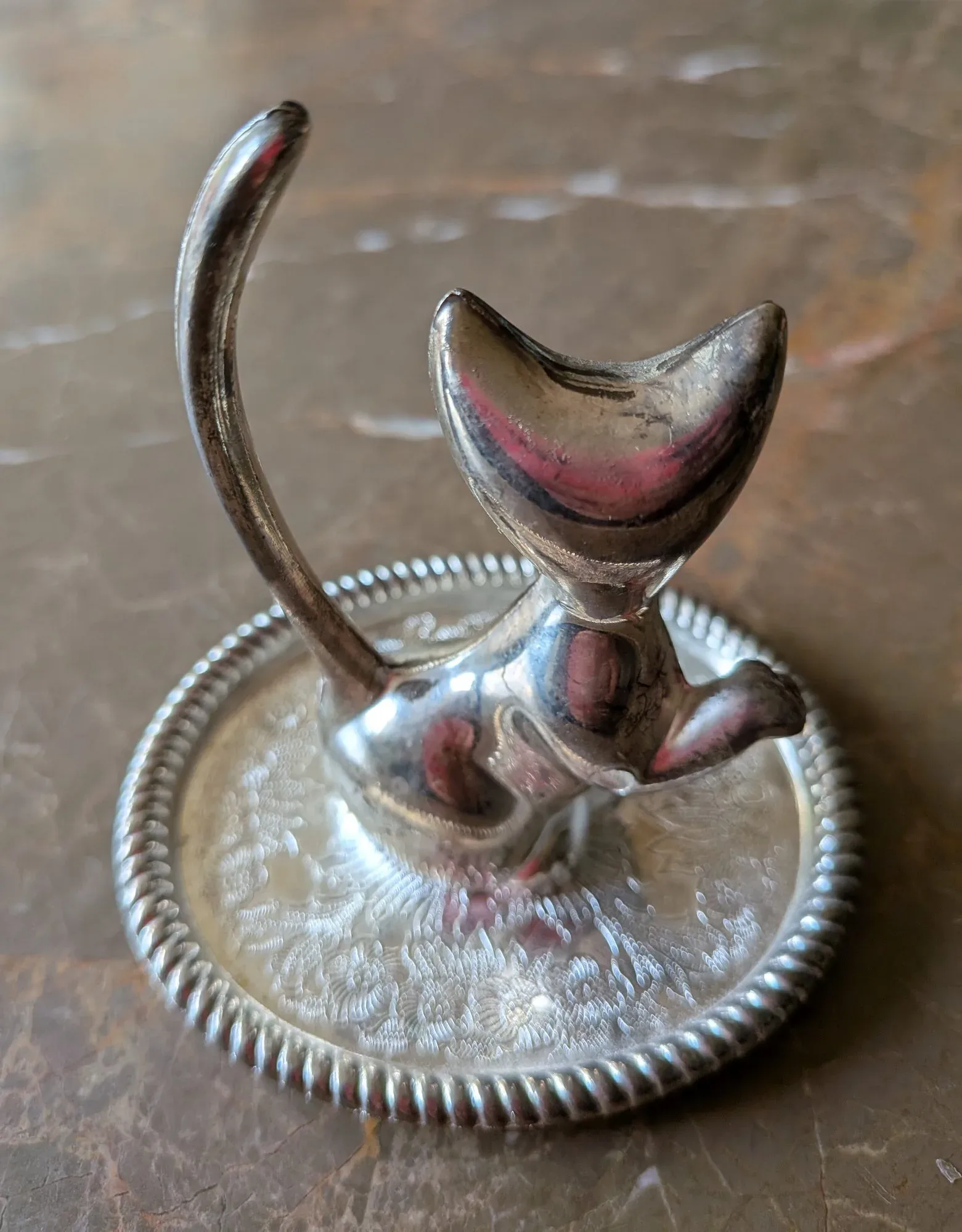 Vintage Silverpläterad Katteringhållare – Made in Hong Kong - Bild 5