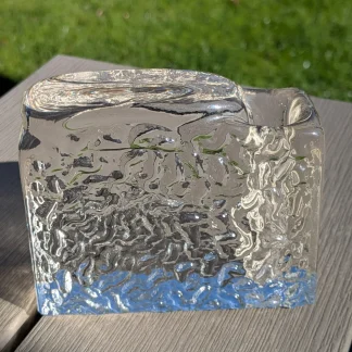 Vintage Glass Vase 'Ice Block' with Unique Texture