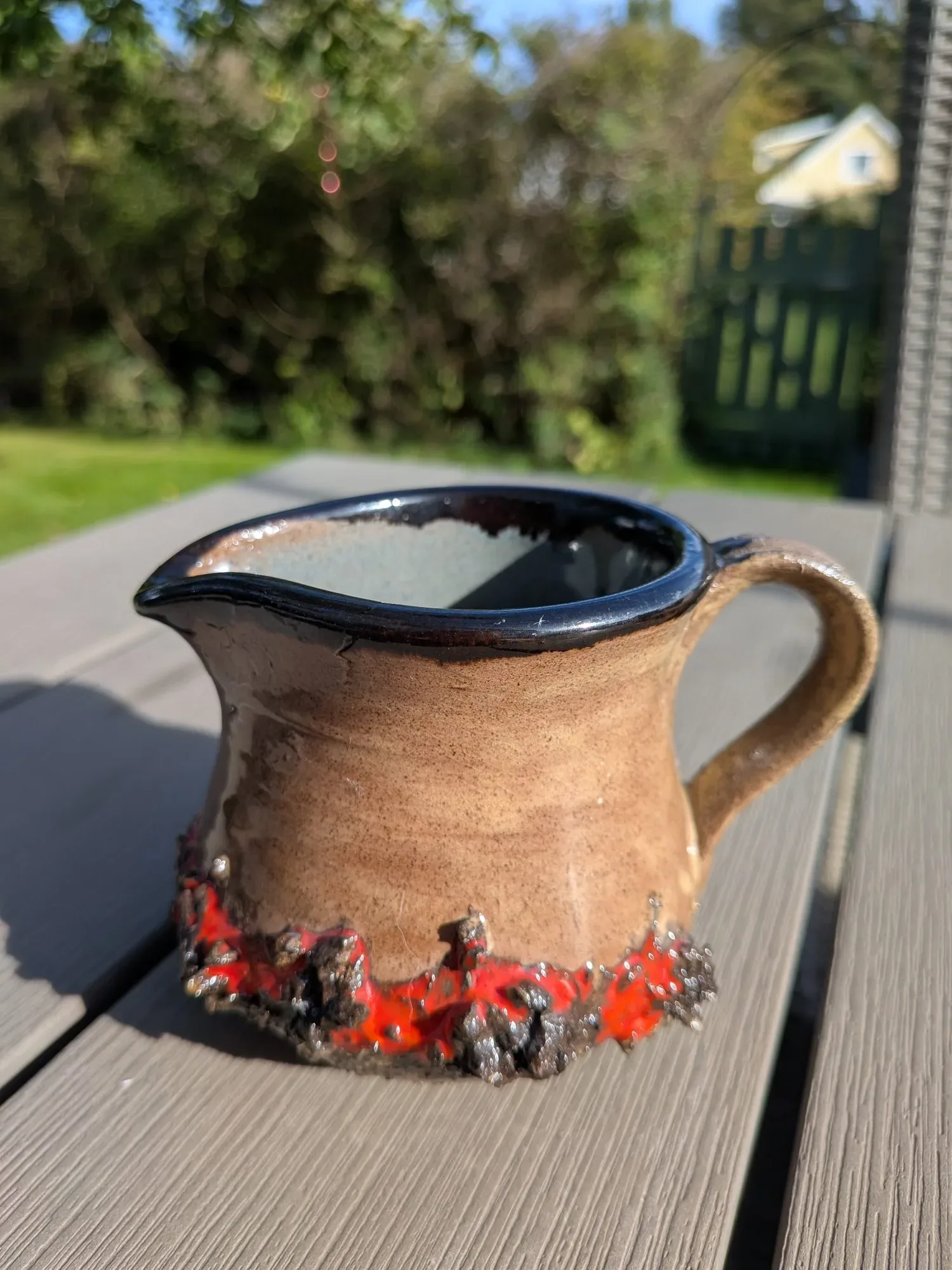 Unik Vintage Keramikbringare med Lavaglasyr