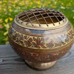 Vintage Indisk Mässingskål med Intrikata Mönster