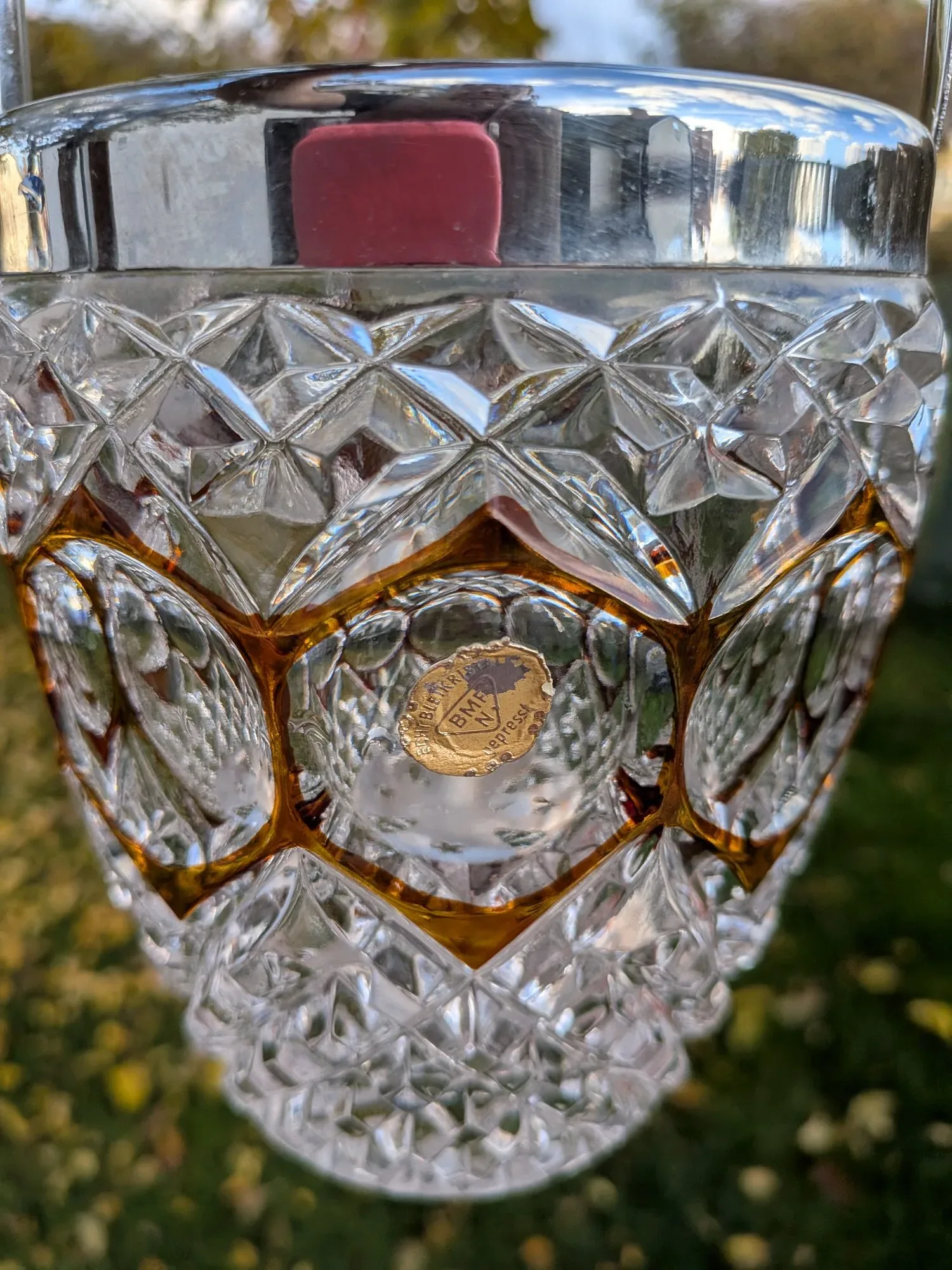 Elegant Cut Glass Ice Bucket with Gold Details, BMF N. Germany - Image 6