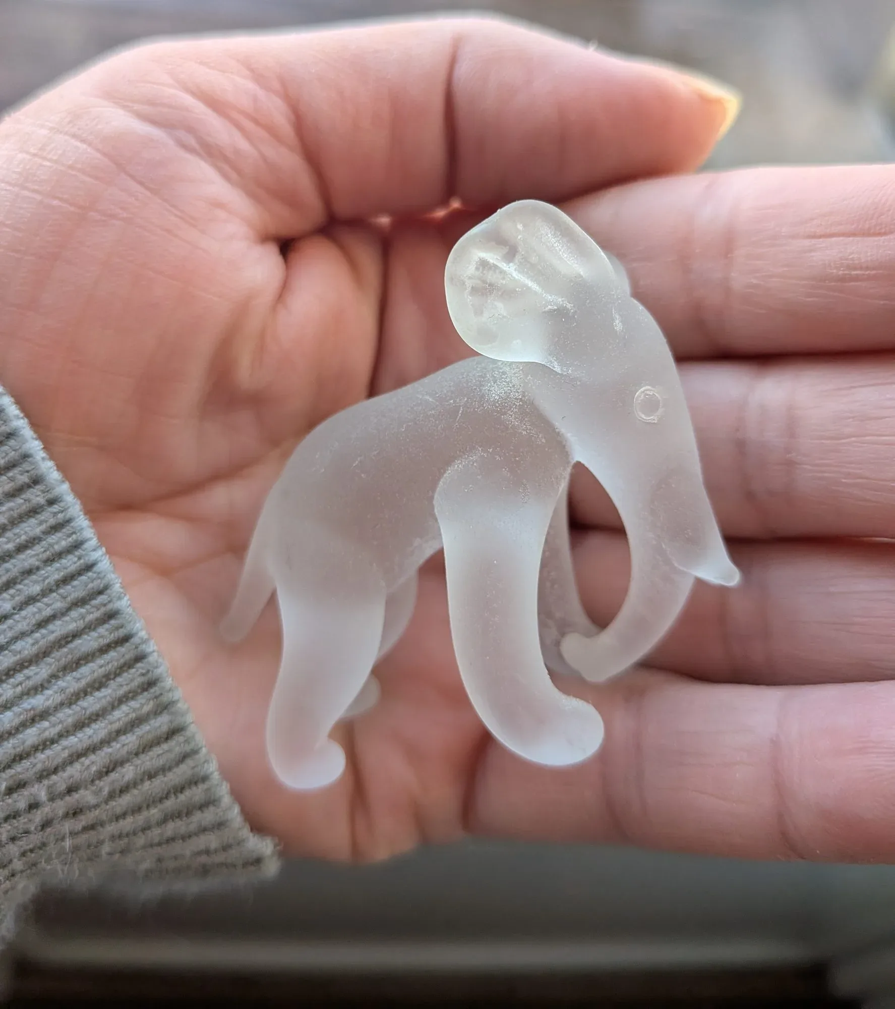 Frostat Glas Elefantfigur – Charmig Vintage Prydnad - Bild 2
