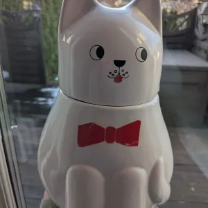 Charmig Keramikburk Katt med Fluga