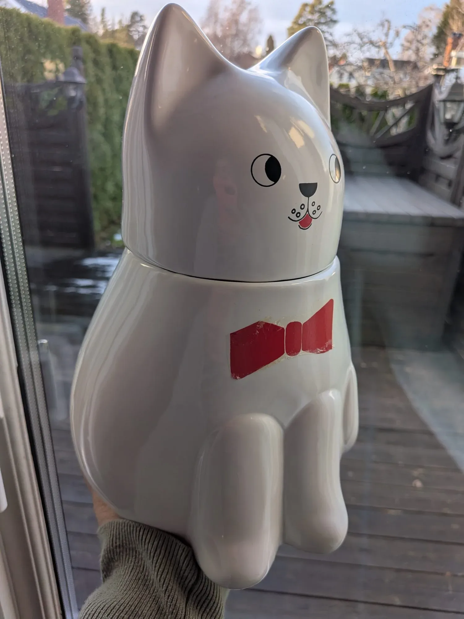 Charmig Keramikburk Katt med Fluga - Bild 9