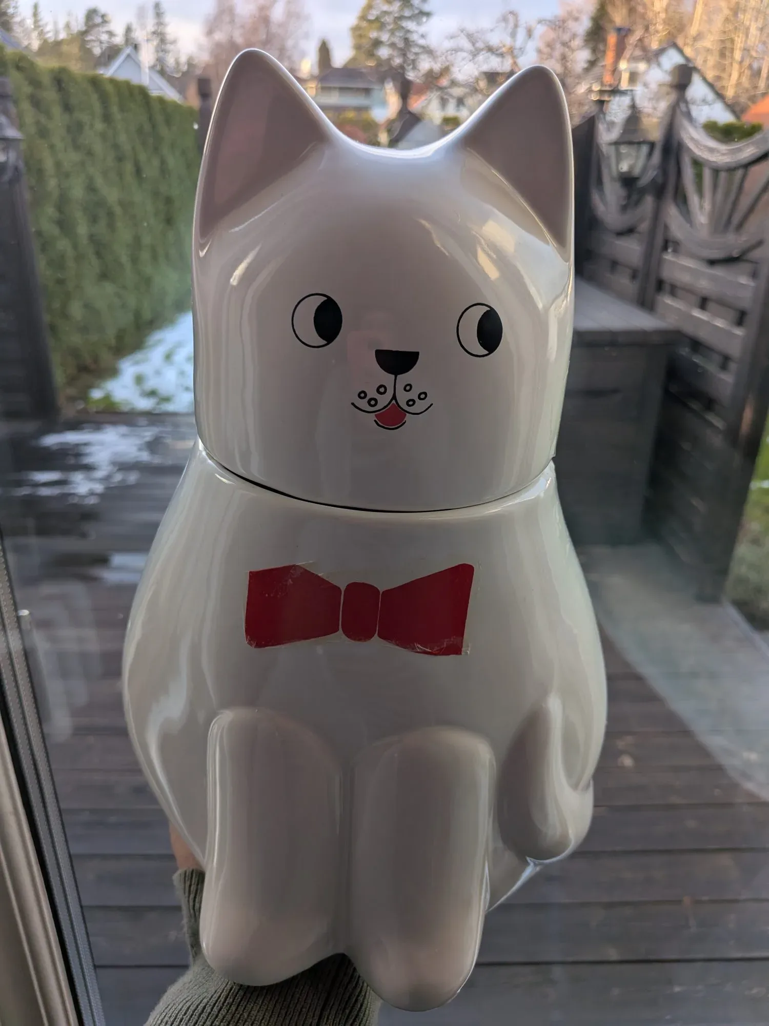 Charmig Keramikburk Katt med Fluga - Bild 7