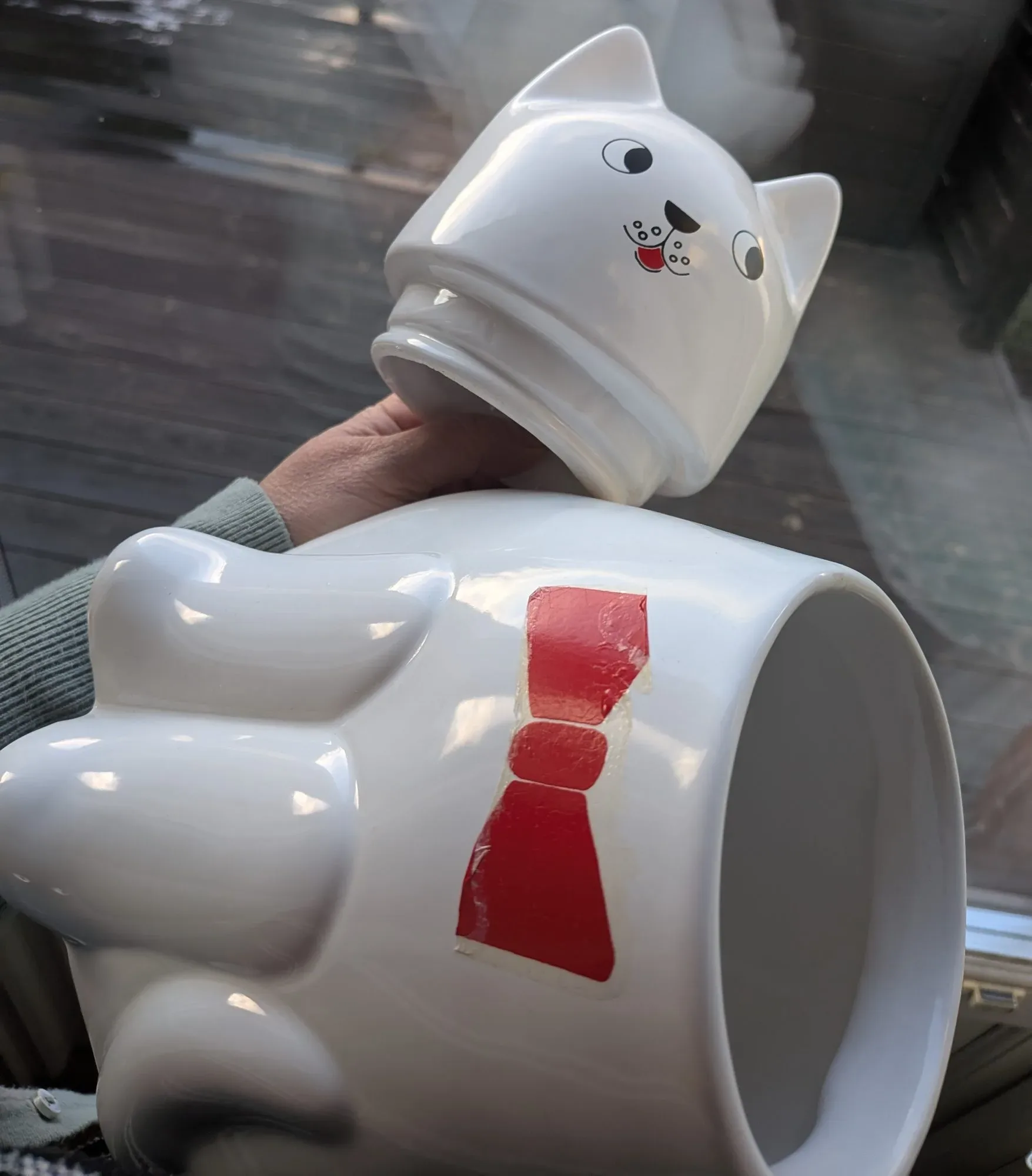 Charmig Keramikburk Katt med Fluga - Bild 5