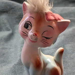 Charmig Vintage Keramikkatt från Japan