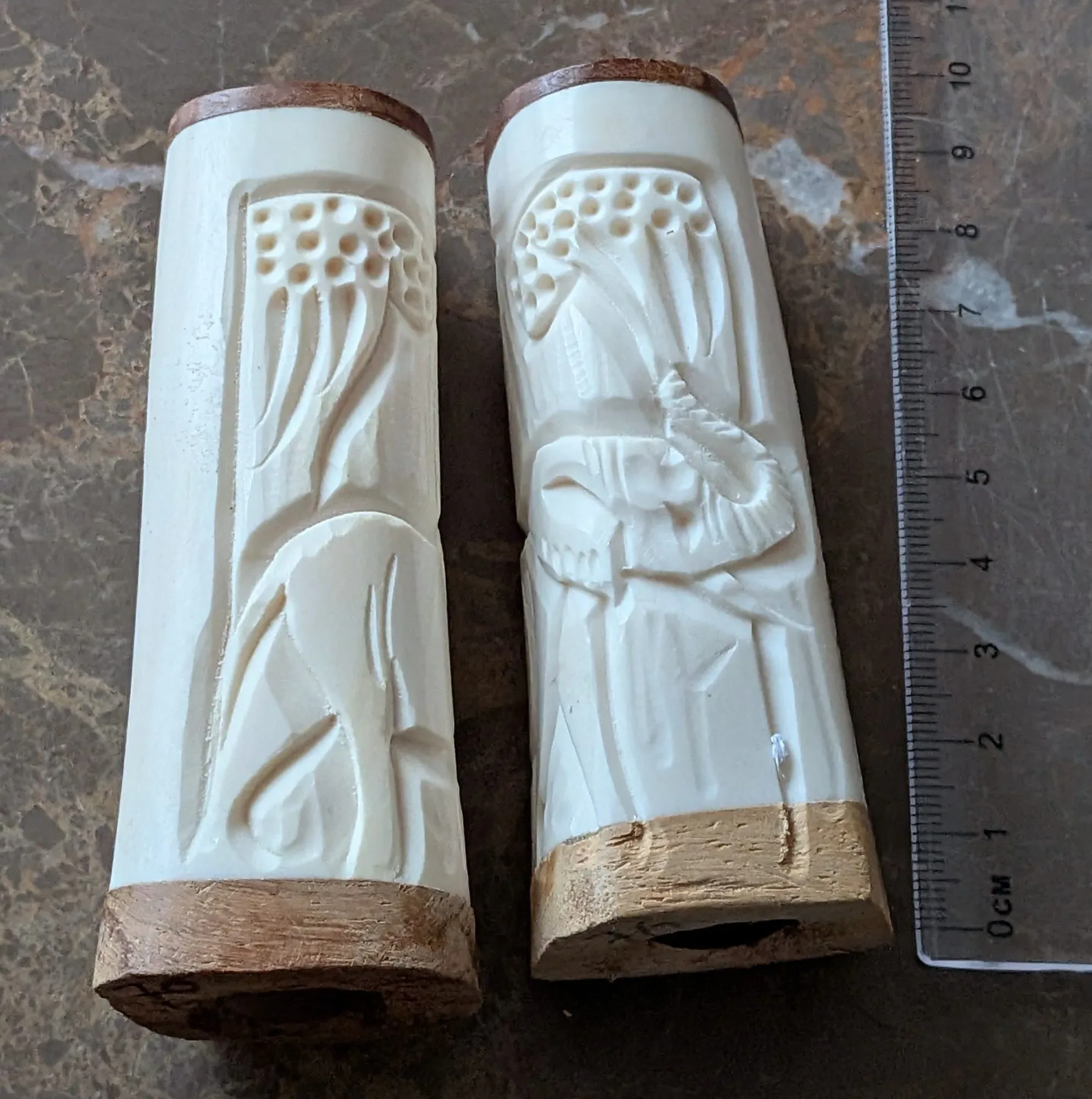 Vintage Handskurna Salt- & Pepparkar med Elefantmotiv - Bild 6
