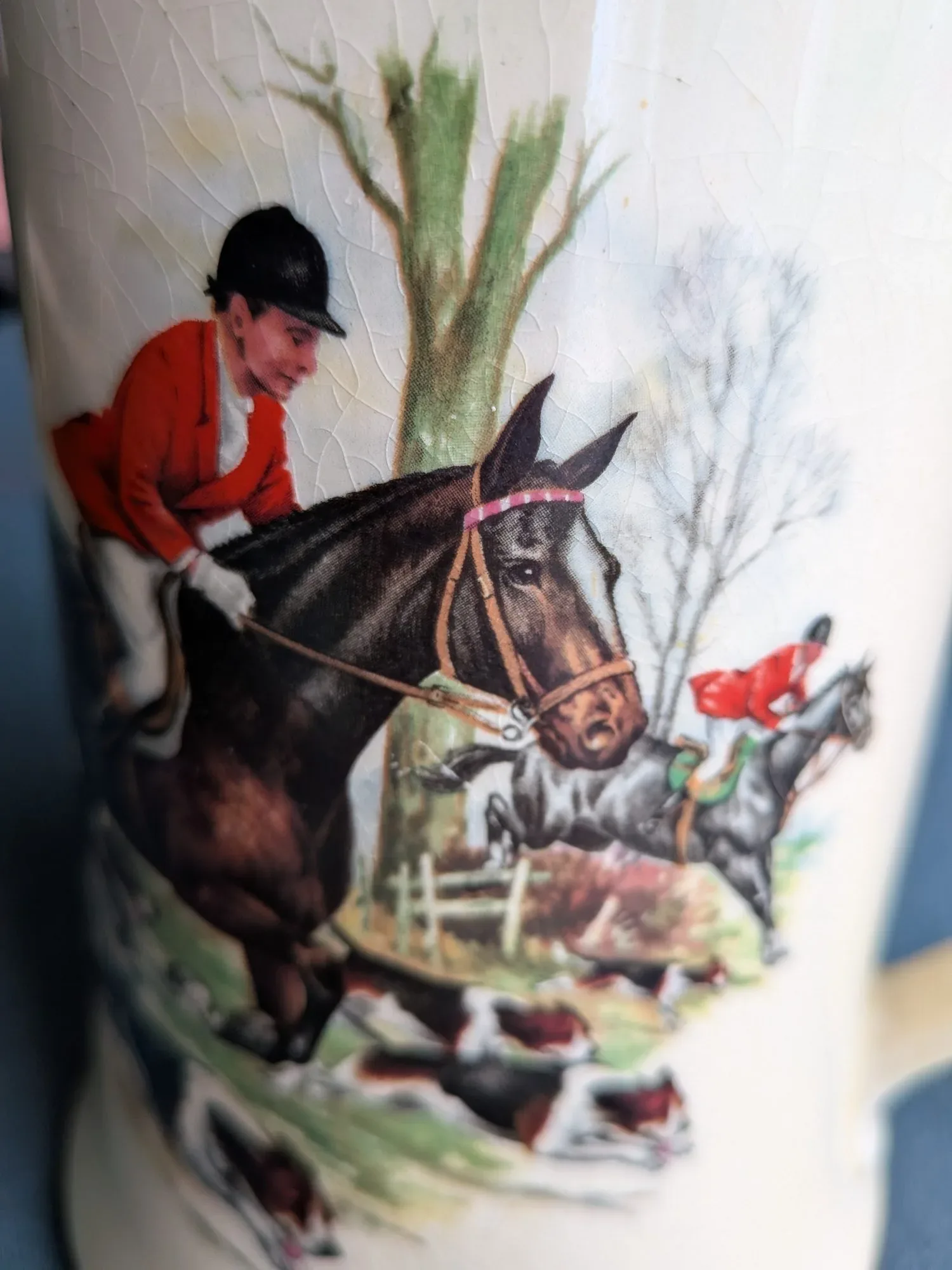 Vintage Mugg Crown Devon med Klassiskt Jaktmotiv - Bild 2