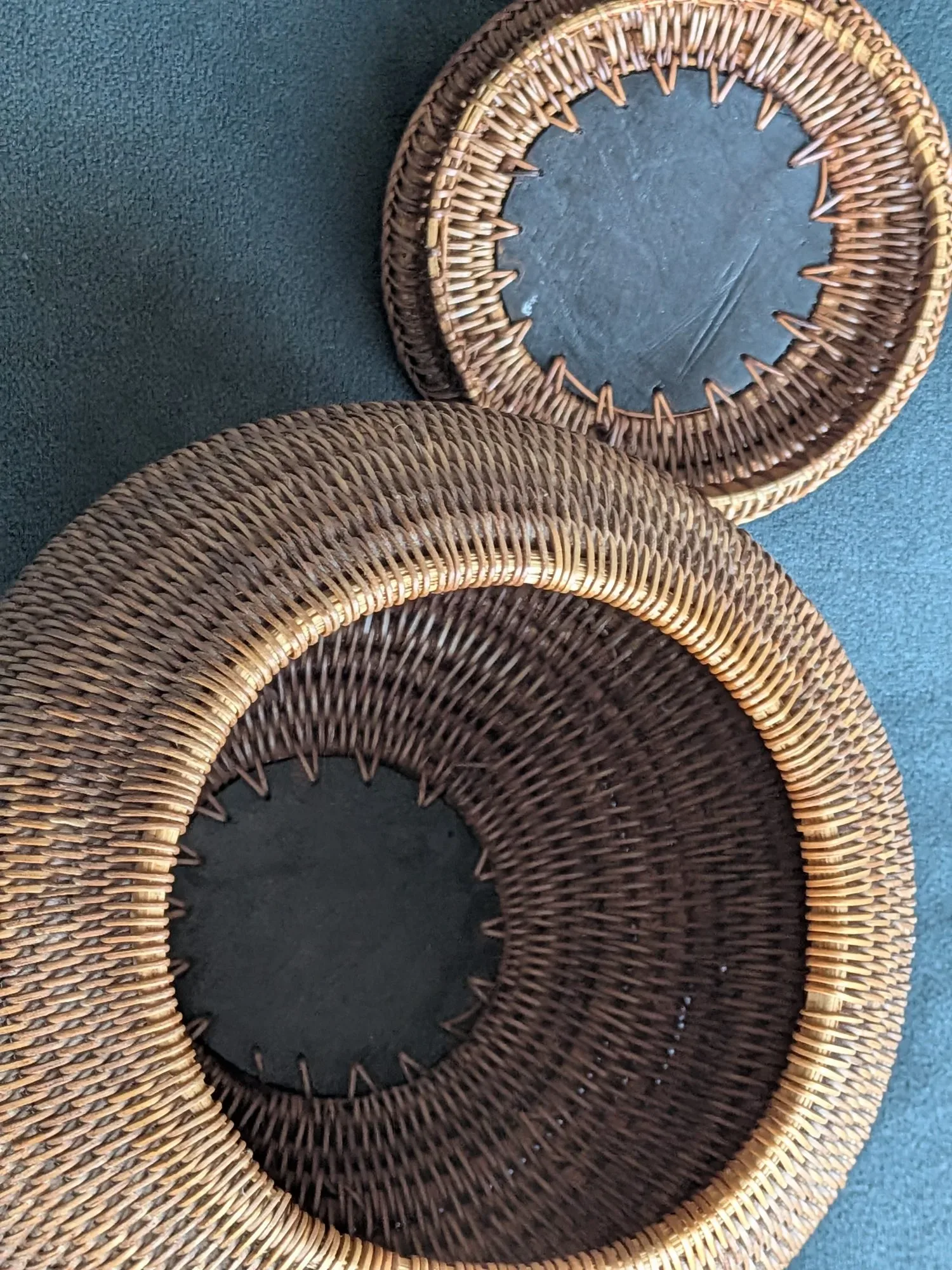 Decorative Braided Basket with Carved Insect - Image 4