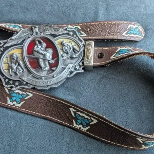 Vintage 'Championship Wrestling' Belt with Unique Buckle