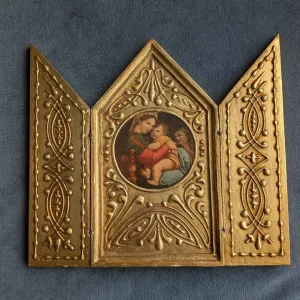 Vintage Triptyk - Madonna med Barn
