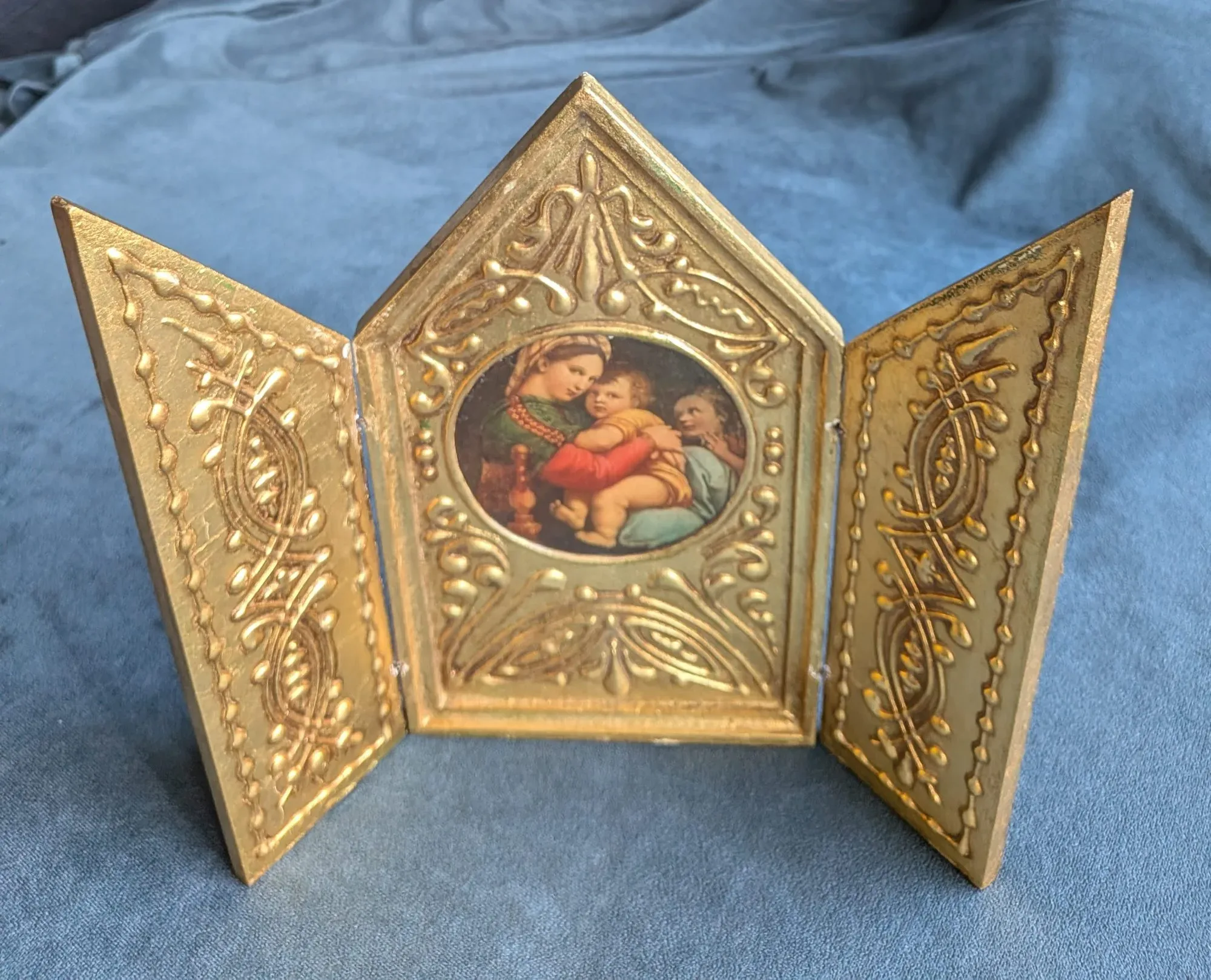 Vintage Triptyk - Madonna med Barn - Bild 4