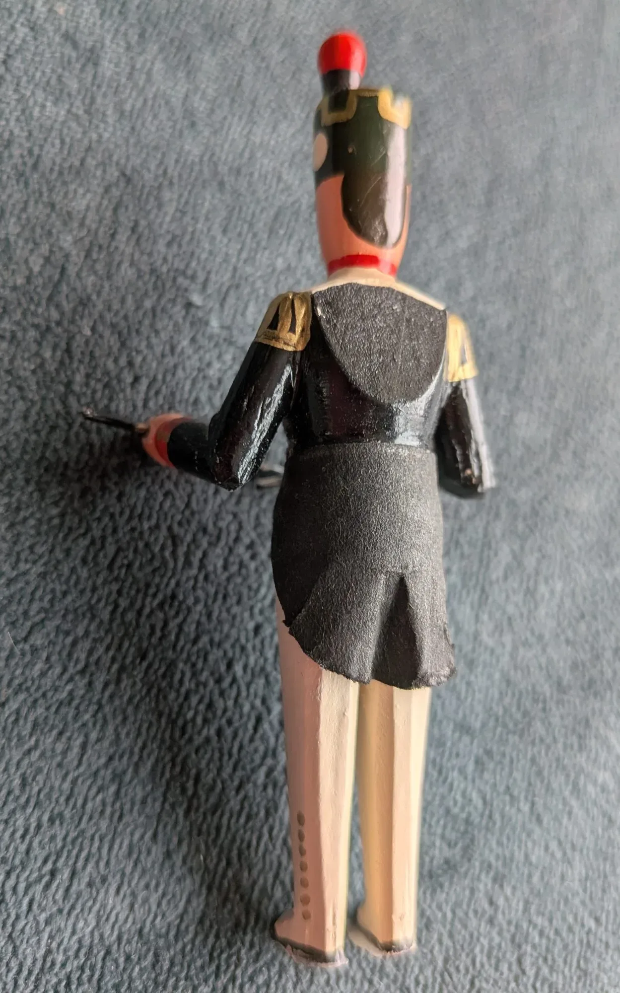 Vintage Träfigur Trumslagare – Handmålad Soldat - Bild 6