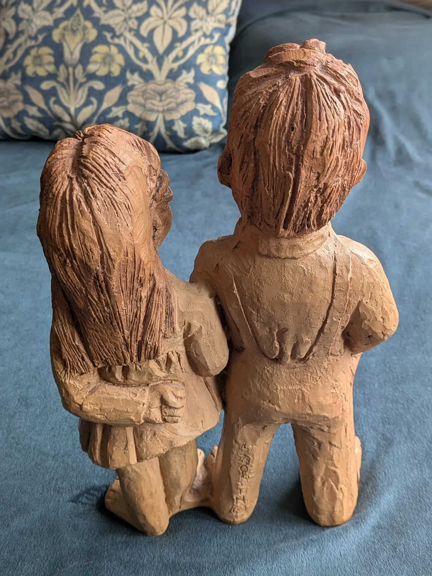 Vintage Terracottafigur – Charmigt Barnpar - Bild 4