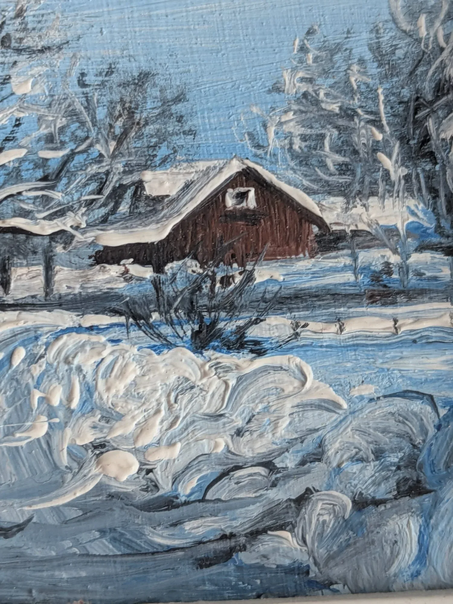 Vintage Miniatyrer: Vinterlandskap av 'Cina' (Par) - Bild 9