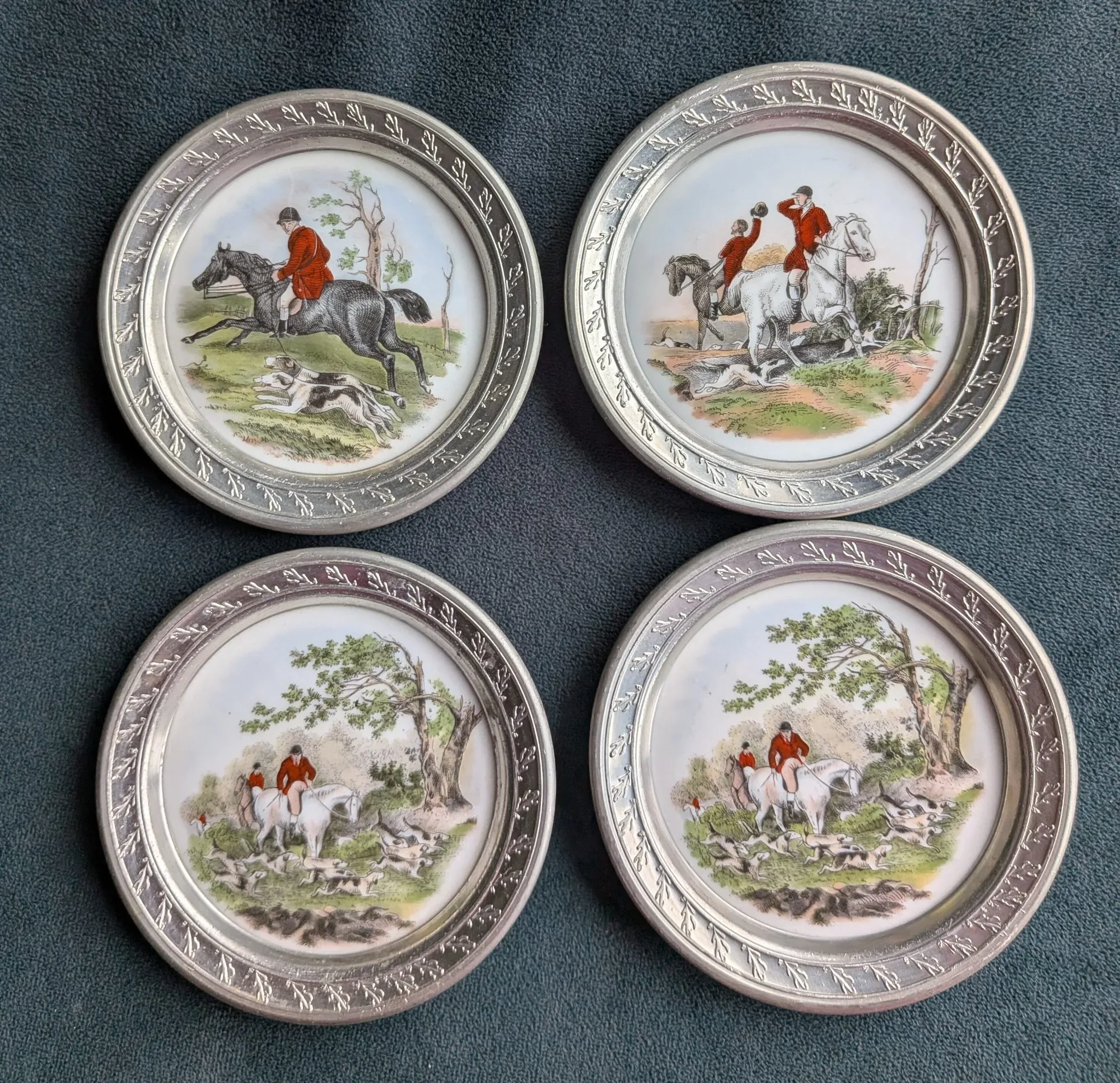 Vintage Underlägg med Jaktmotiv, 4-pack
