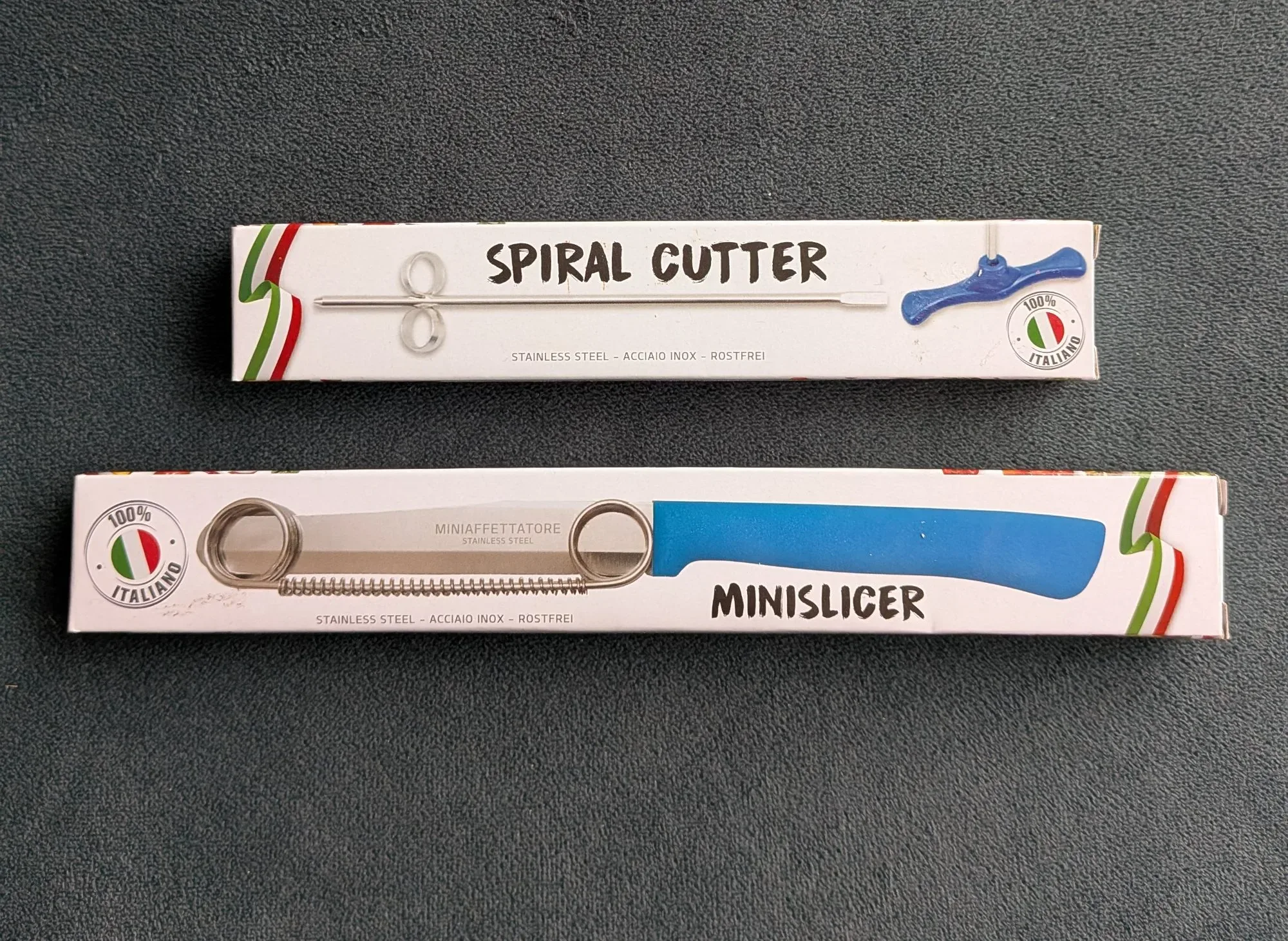Italienska Köksredskap: Spiral Cutter & Mini Slicer (Nya)
