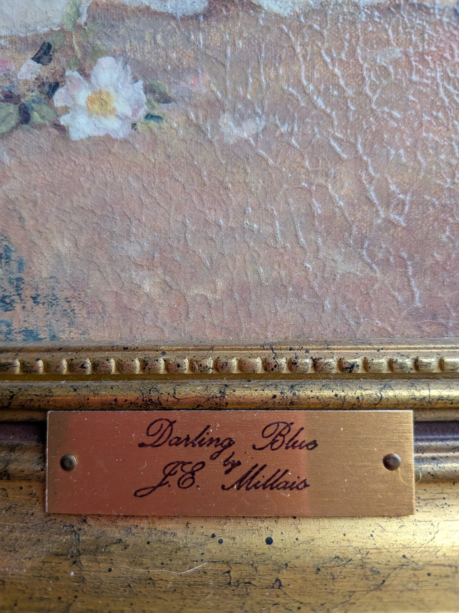 Vintage Konsttryck 'Darling Blue' av J.L. Williams i Guldram - Bild 14