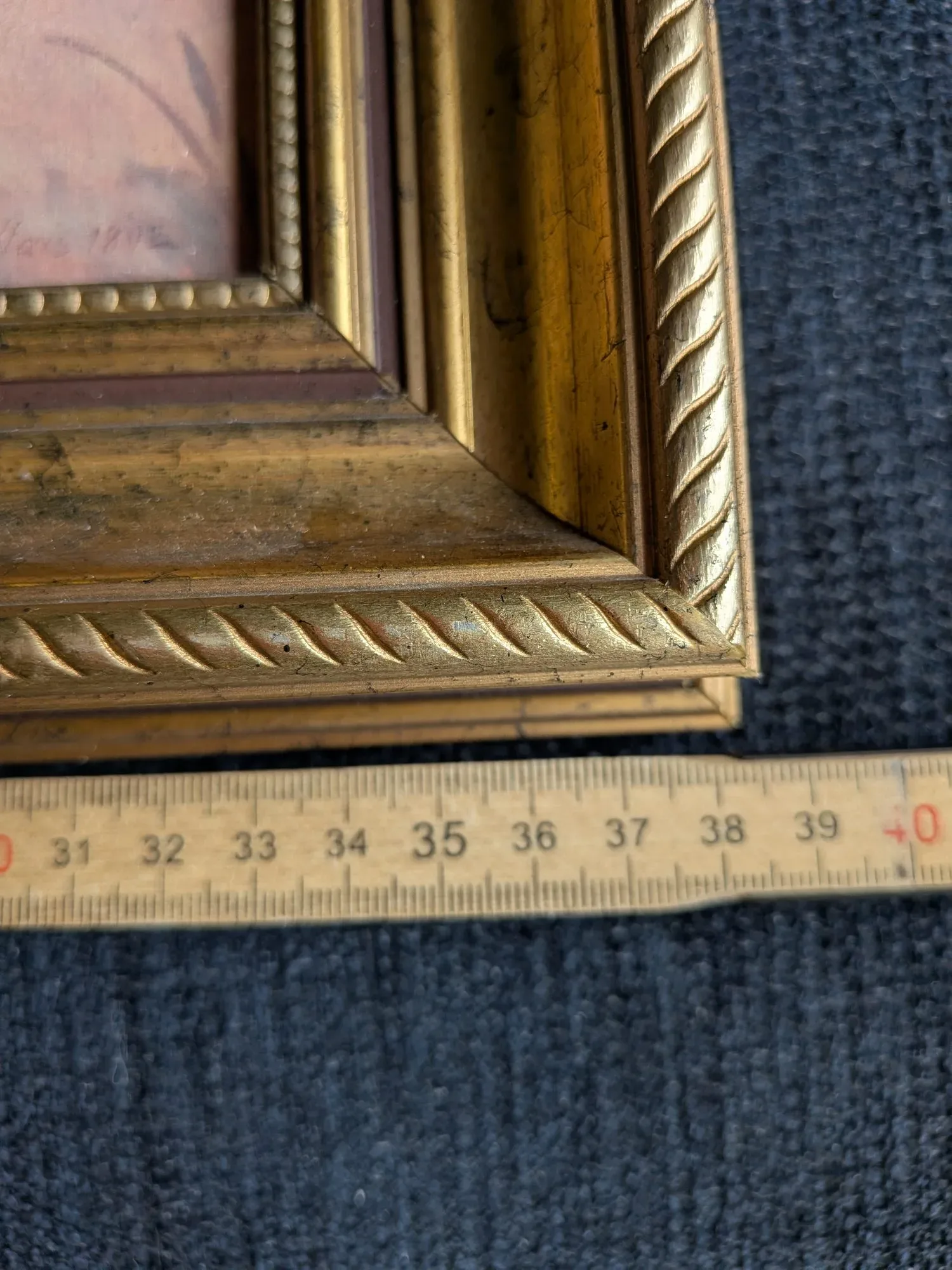Vintage Konsttryck 'Darling Blue' av J.L. Williams i Guldram - Bild 7