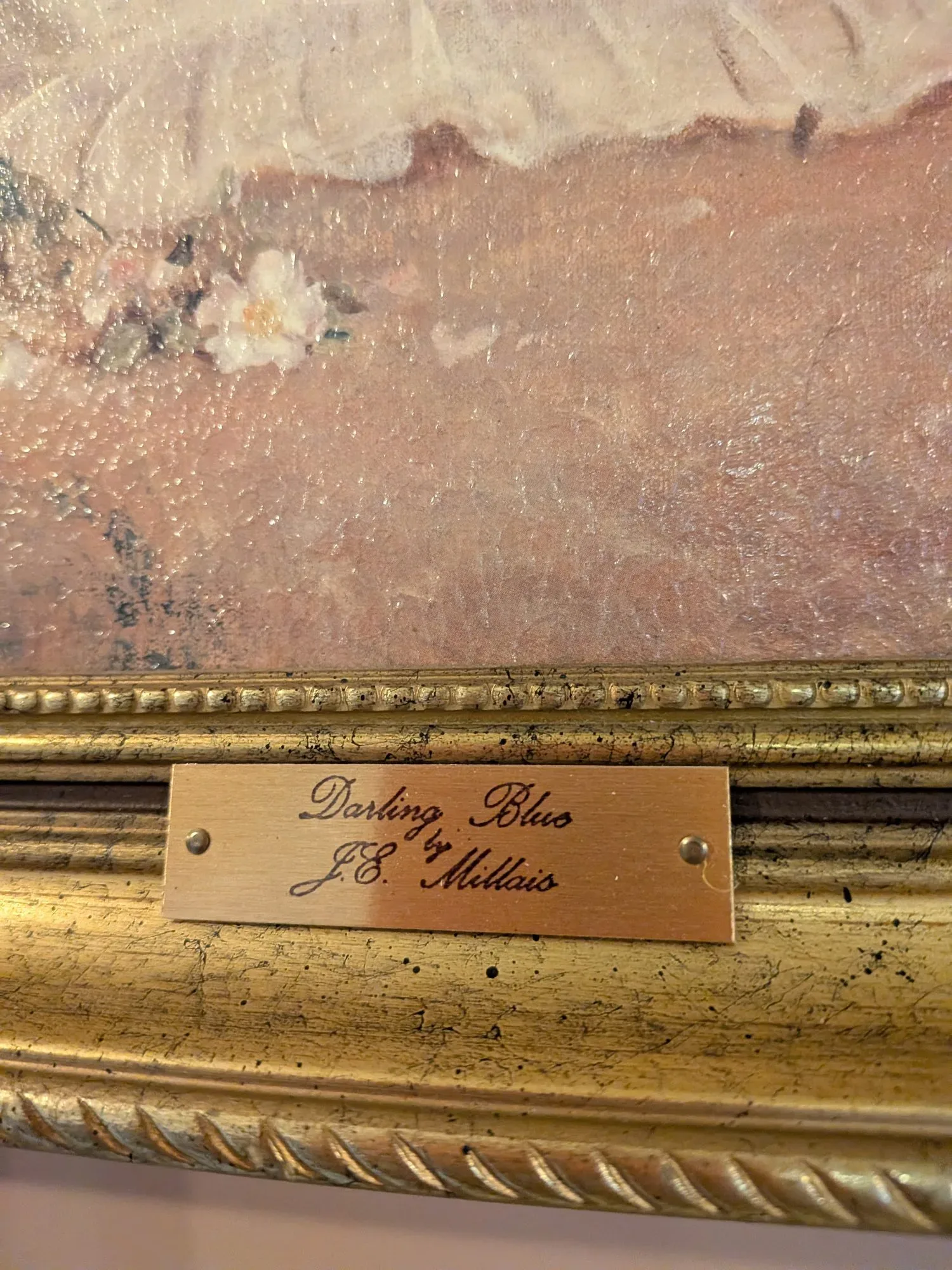 Vintage Konsttryck 'Darling Blue' av J.L. Williams i Guldram - Bild 9