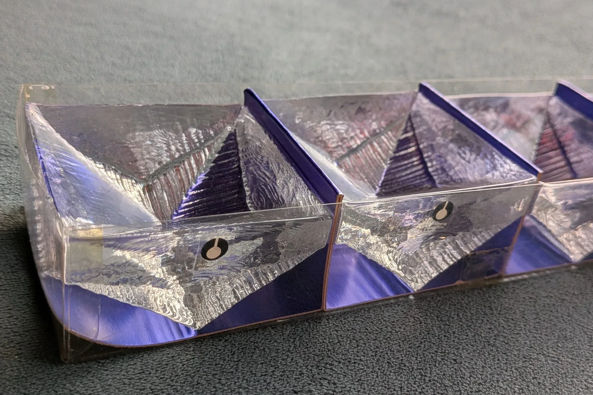 Pukeberg 'Pyramid' Candle Holders – Set of 4 in Textured Glass - Image 8